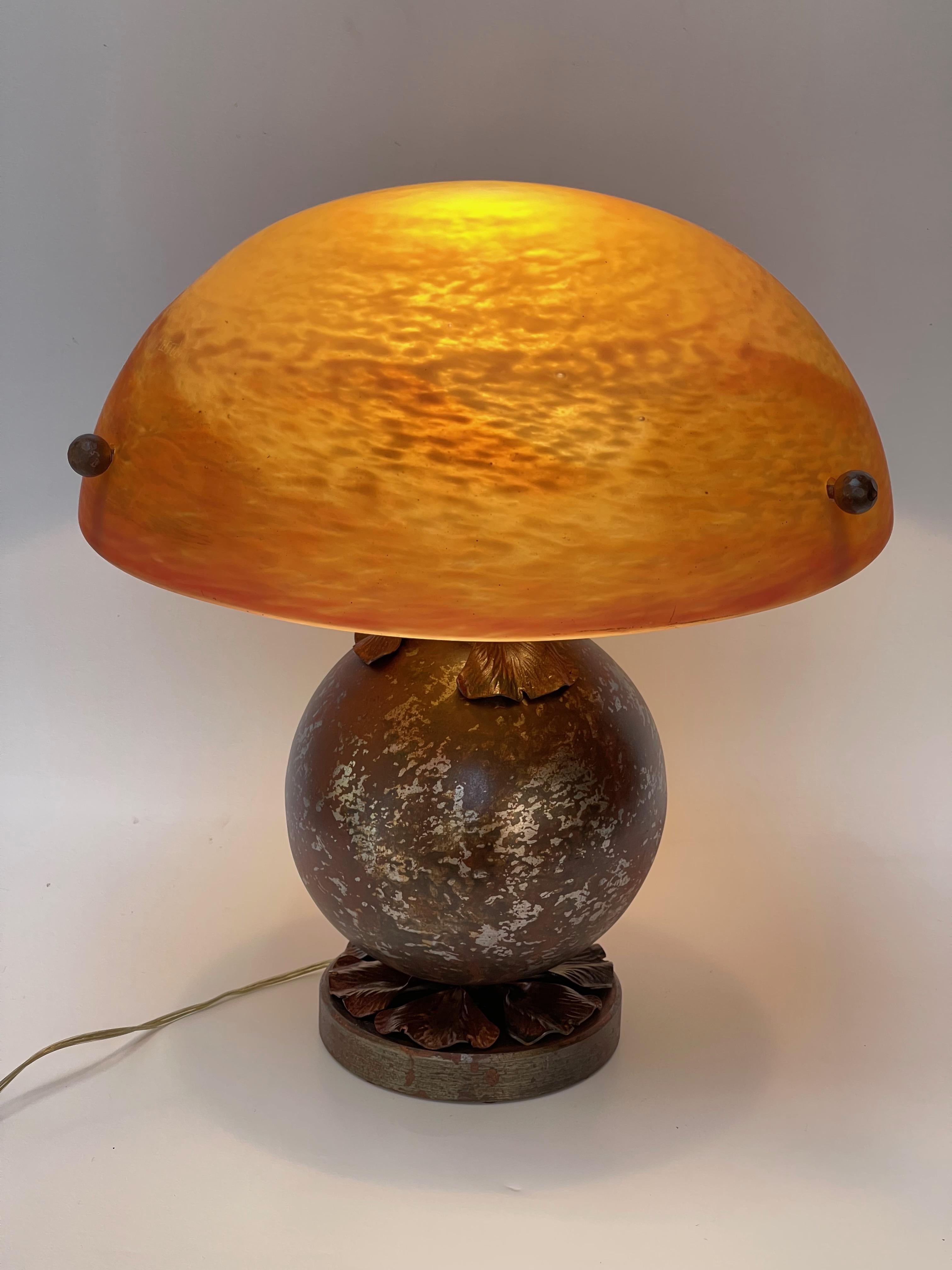 Katona and Daum Nancy Art Deco Lamp For Sale 1