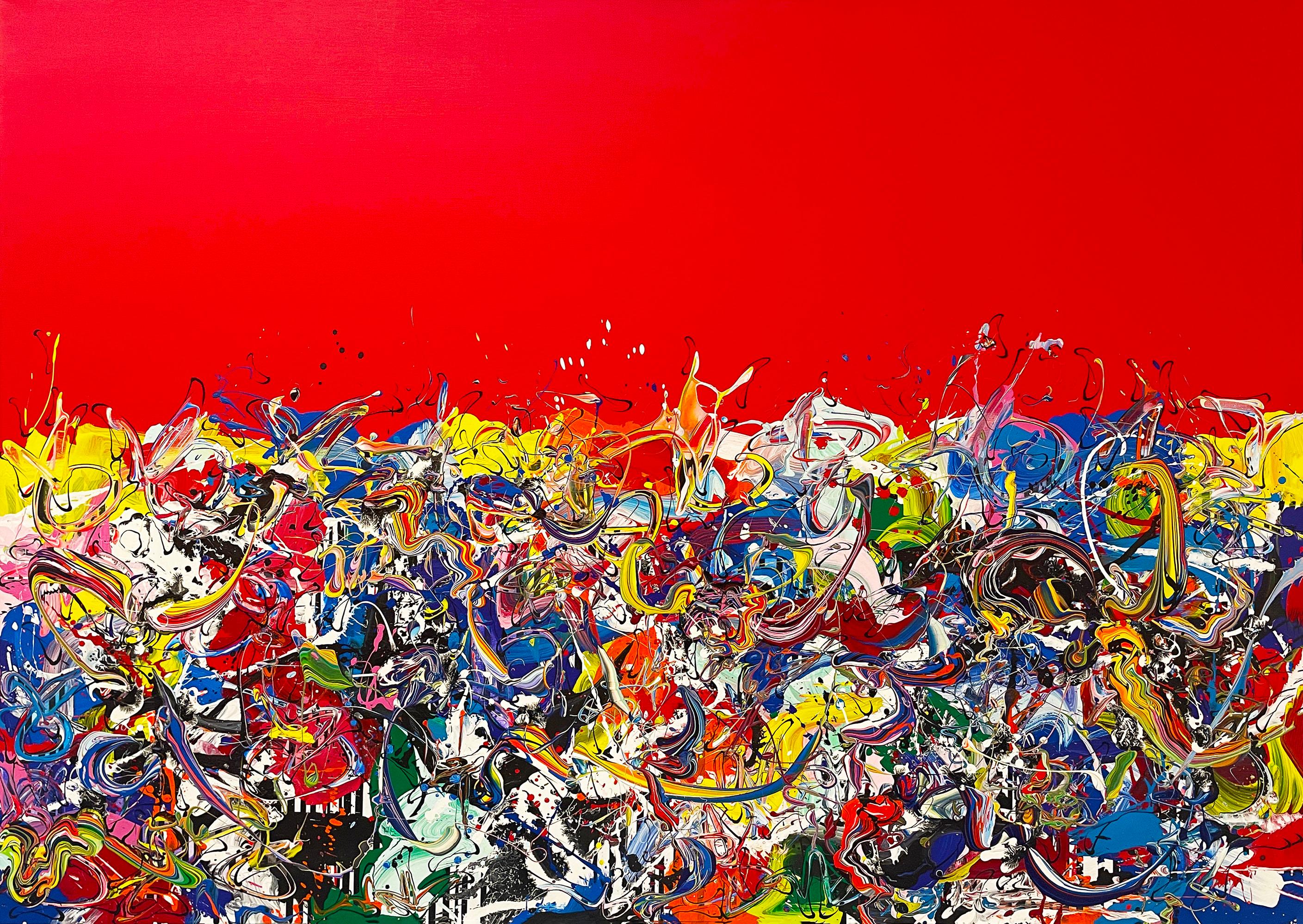 Luce rossa - Abstract Painting Rosso di Katrin Fridriks