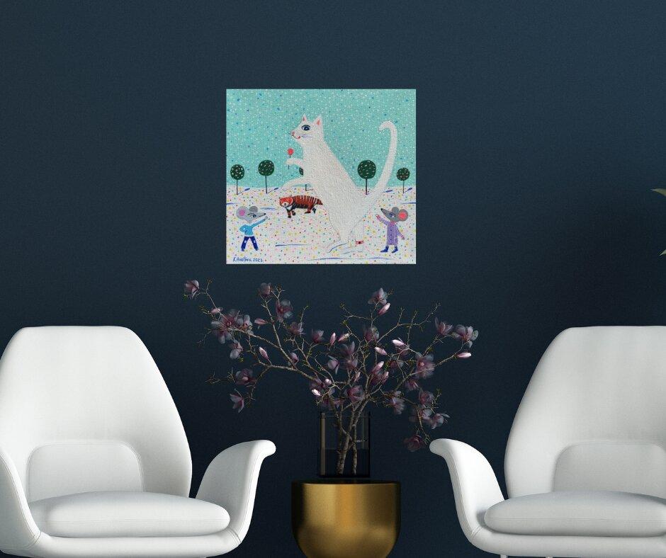 A Gift Of Love, Painting, Acrylic on Canvas For Sale 1