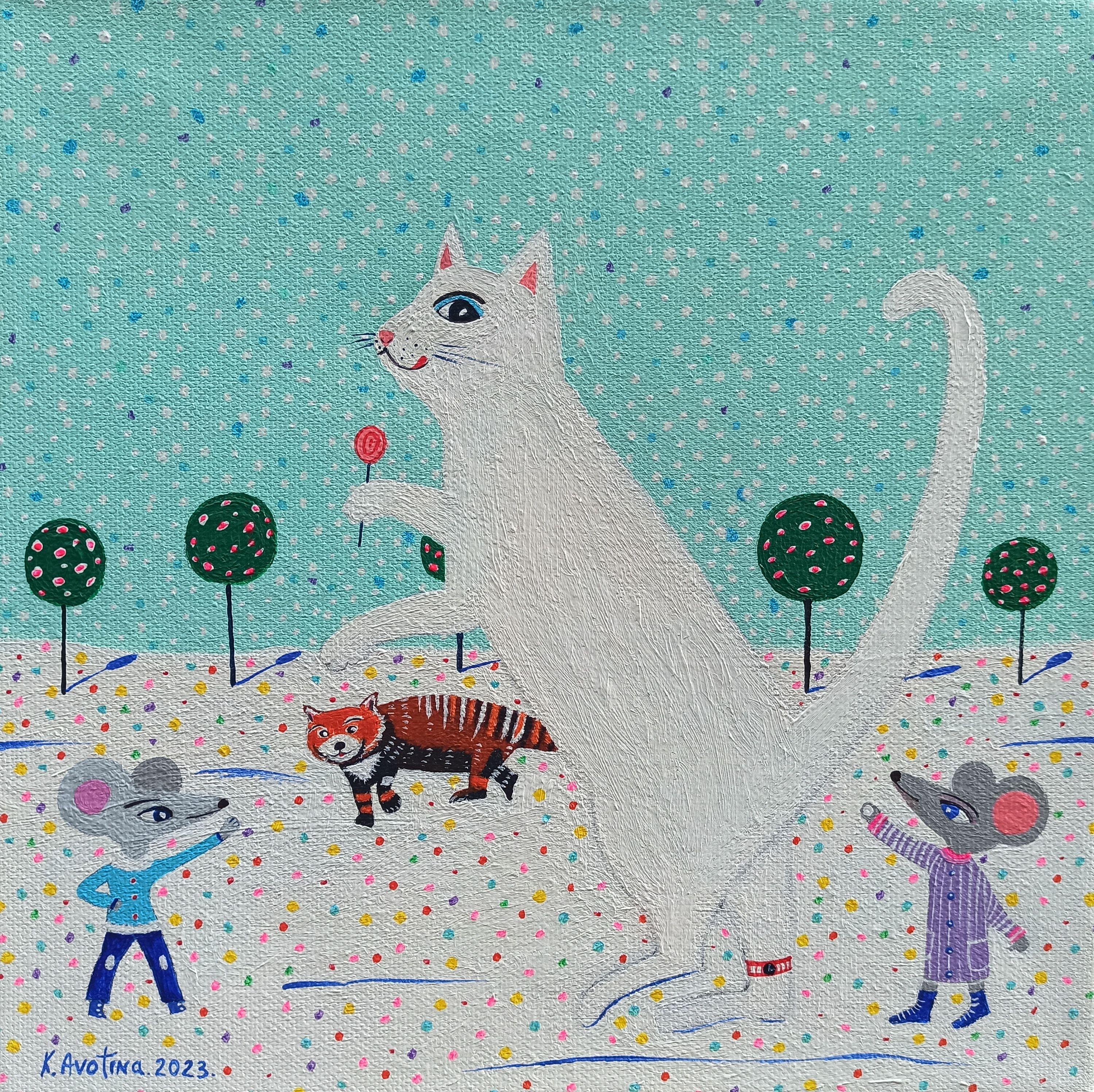 The painting is 4 cm deep and can be hung without an additional frame, also all picture sides are painted.    The painting is signed on front and on the back.    A signed Certificate of Authenticity also included.    Materials: Acrylic on Canvas ::