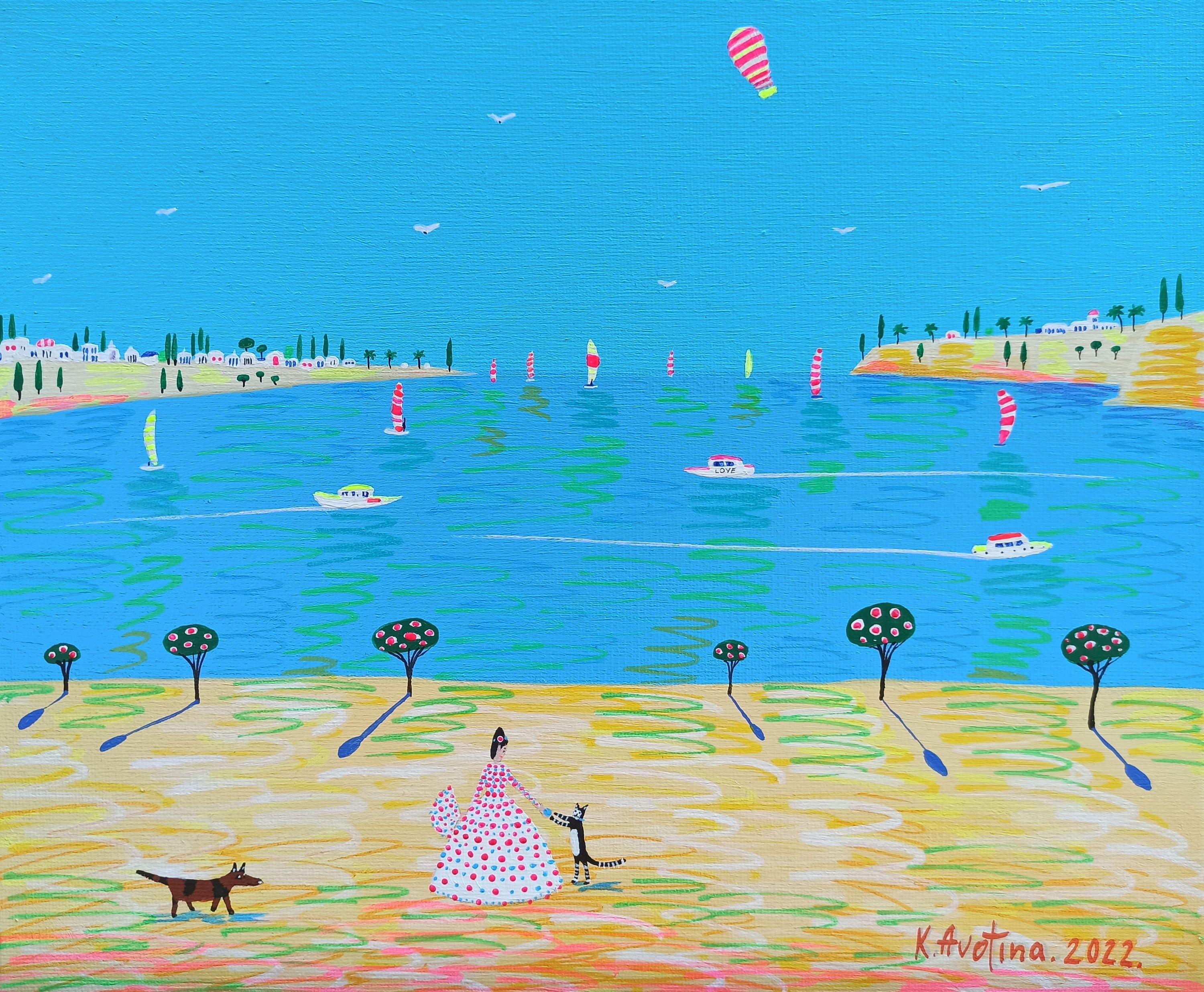 Couleurs de bonheur, peinture, acrylique sur toile - Painting de Katrina Avotina