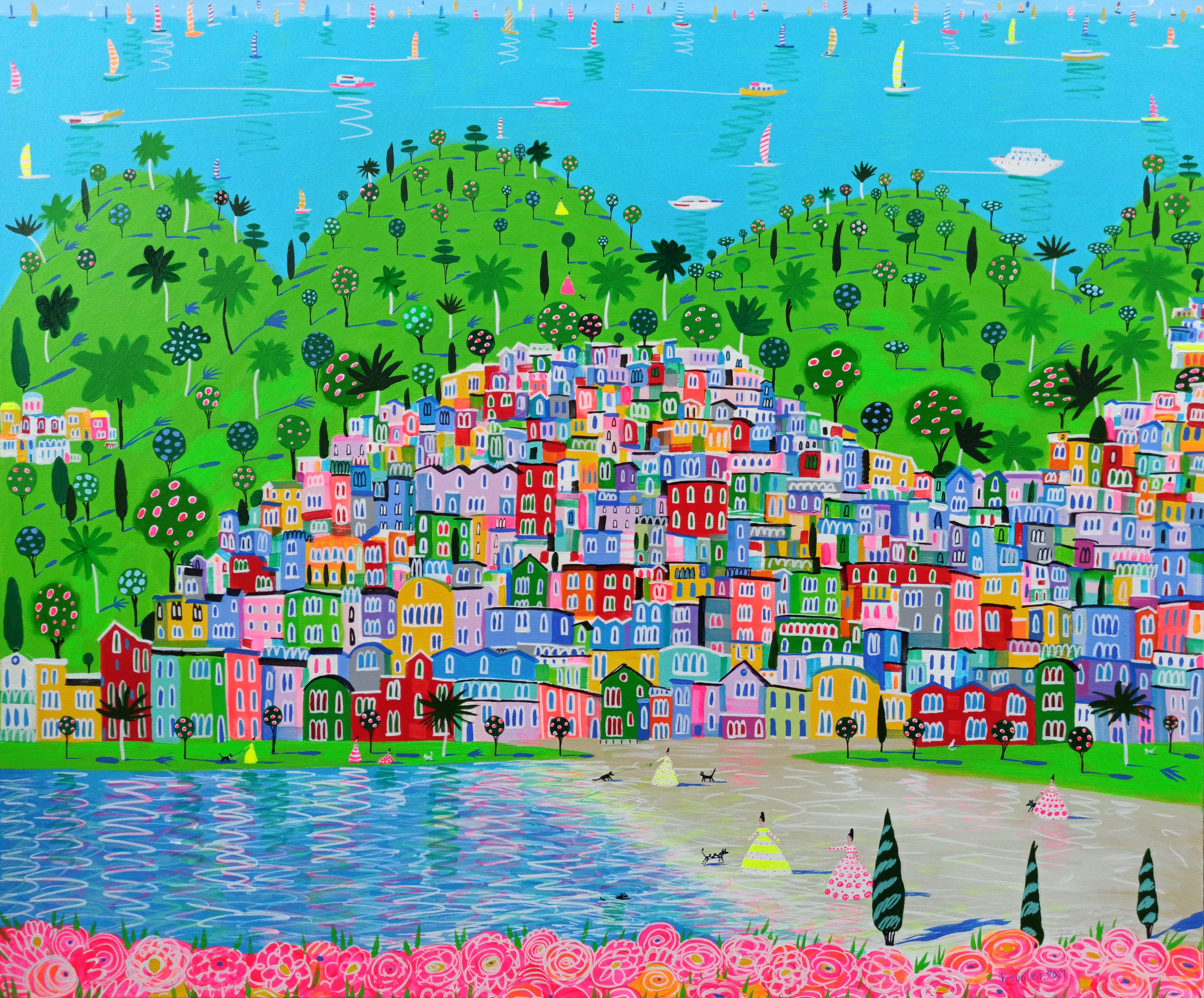 Landscape Painting de Katrina Avotina - Sal y vívelo, Pintura, Acrílico sobre lienzo