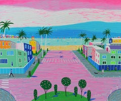 Wunderschöner Sonnenuntergang in Kalifornien, Gemälde, Acryl auf Leinwand