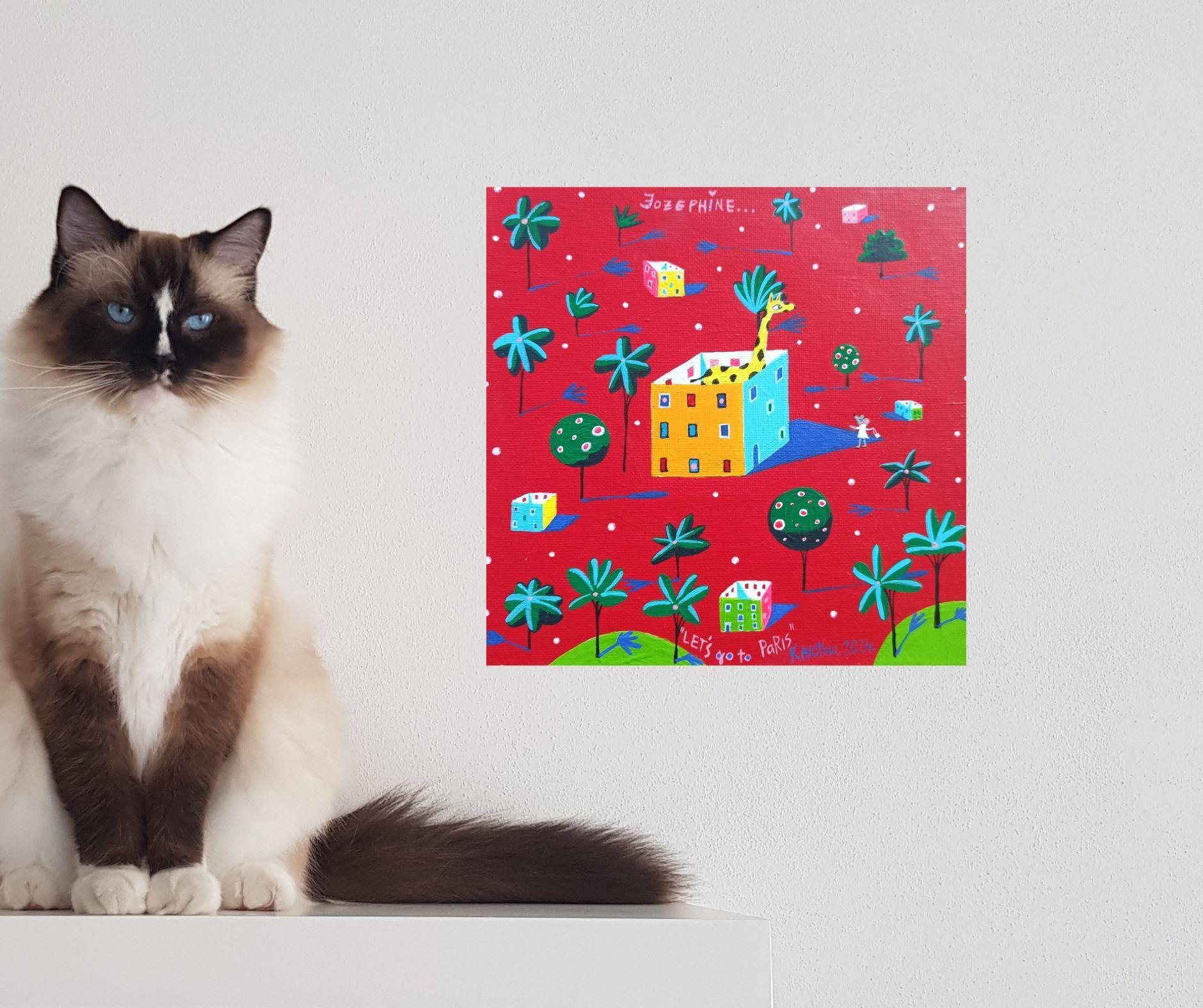 Let's Go To Paris, Josephine!, Painting, Acrylic on Canvas For Sale 1