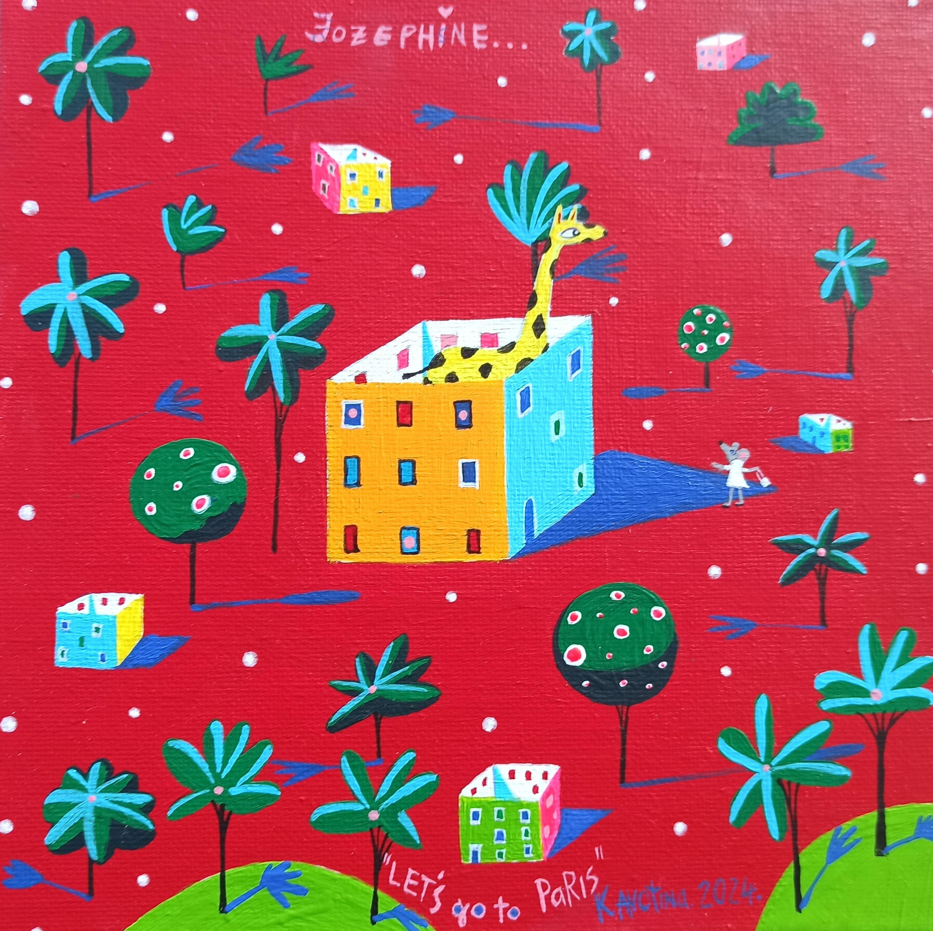 The painting is 2 cm deep and can be hung without an additional frame, also all picture sides are painted.    The painting is signed on front and on the back.    A signed Certificate of Authenticity also included.    Materials: Acrylic on Canvas.   