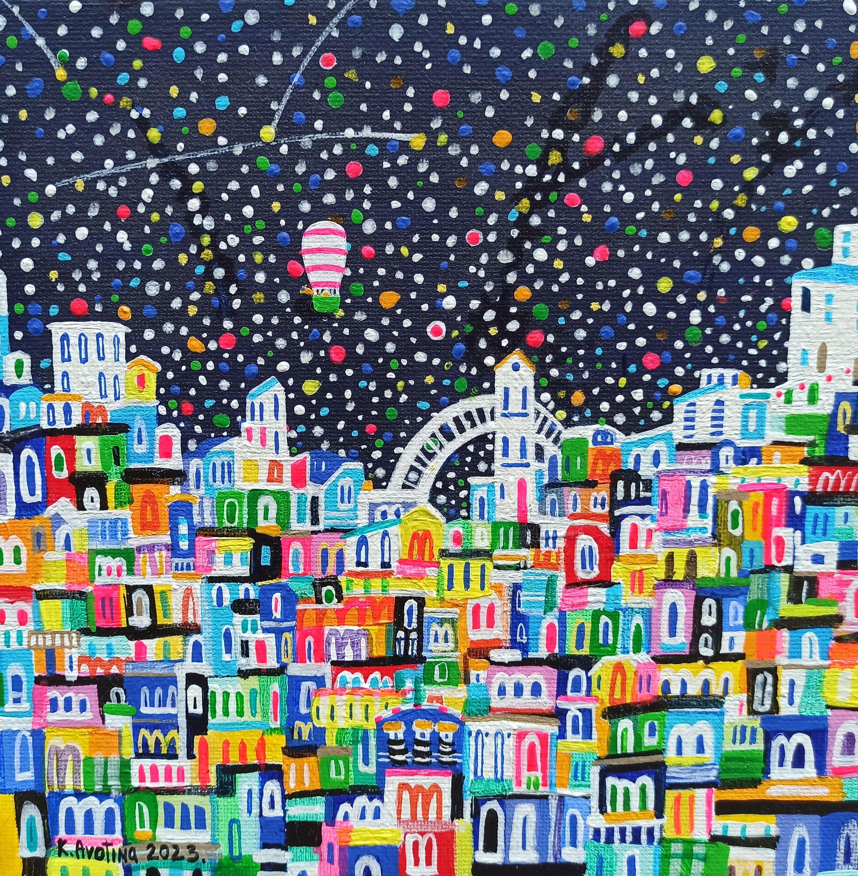 Messaggio dalle stelle, Pittura, Acrilico su tela - Painting di Katrina Avotina