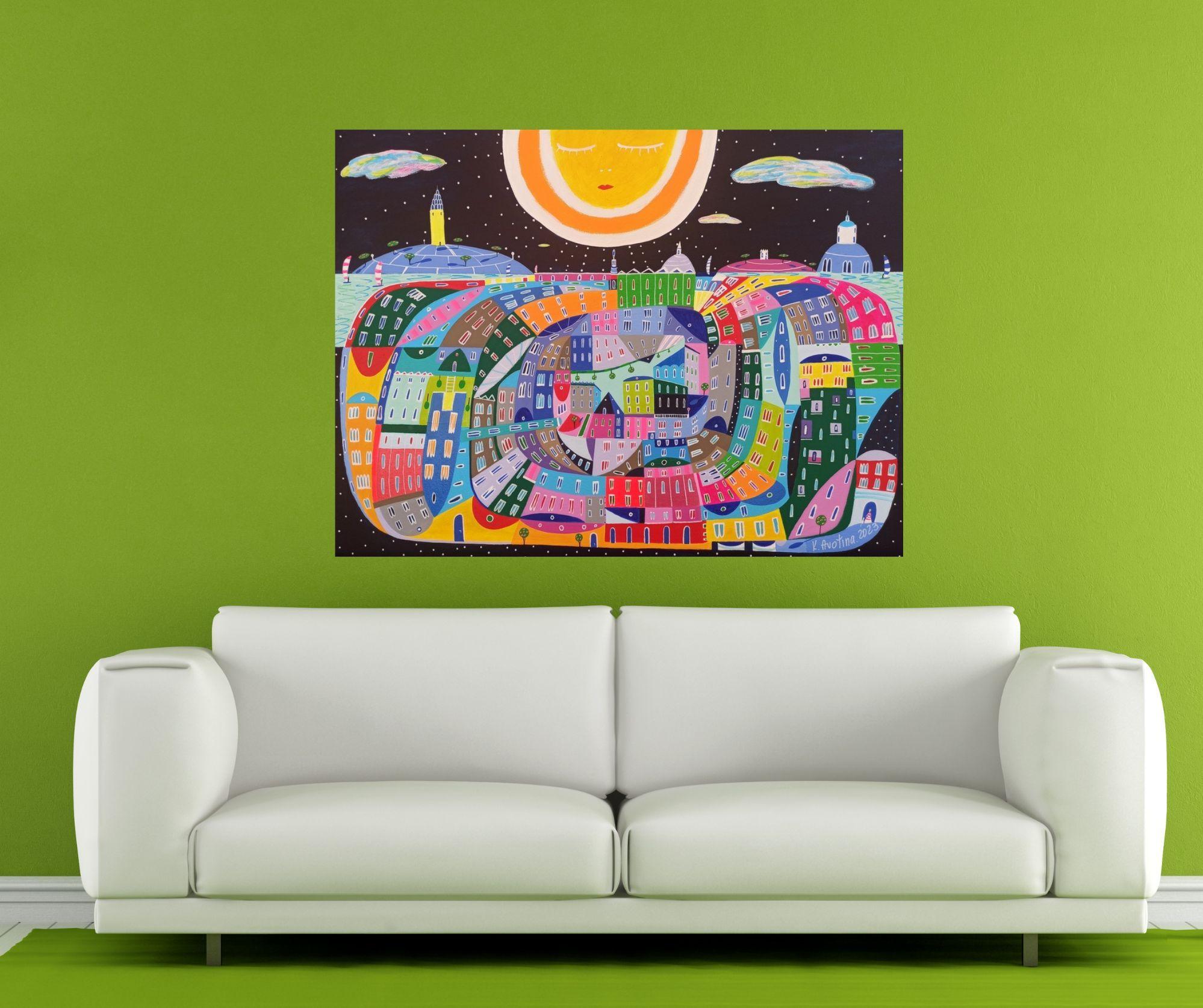 Il quadro ha una profondità di 2 cm e può essere appeso senza una cornice aggiuntiva, inoltre tutti i lati del quadro sono dipinti.    Il dipinto è firmato sul fronte e sul retro.    È incluso anche un certificato di autenticità firmato.   