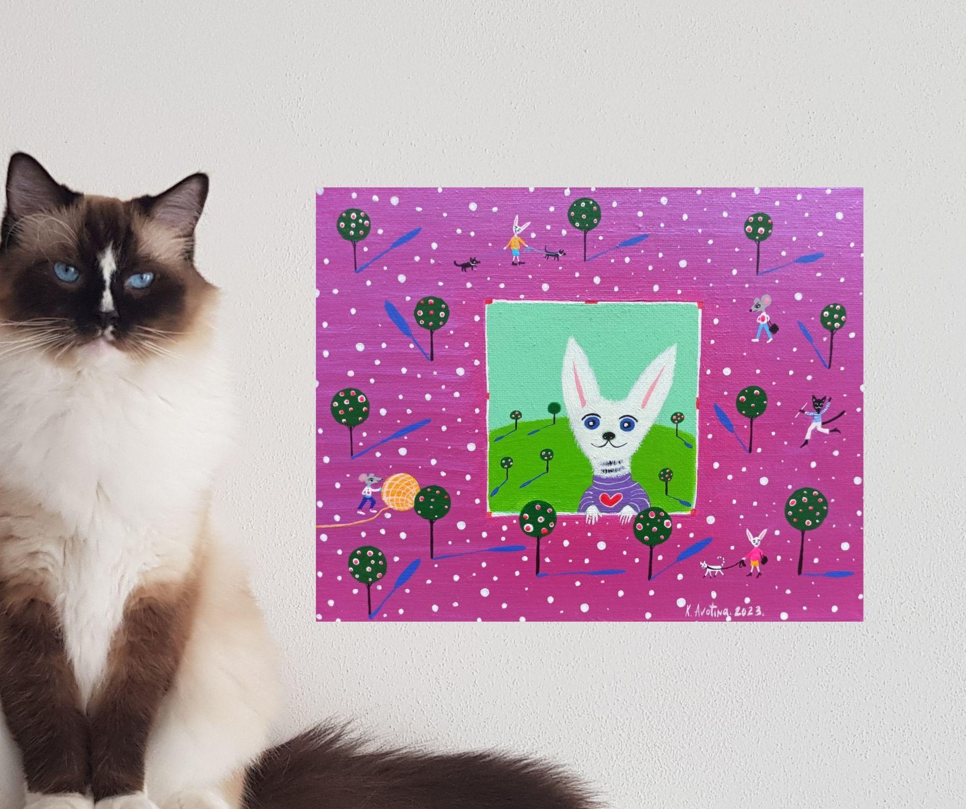 Il quadro ha una profondità di 2 cm e può essere appeso senza una cornice aggiuntiva, inoltre tutti i lati del quadro sono dipinti.    Il dipinto è firmato sul fronte e sul retro.    È incluso anche un certificato di autenticità firmato.   