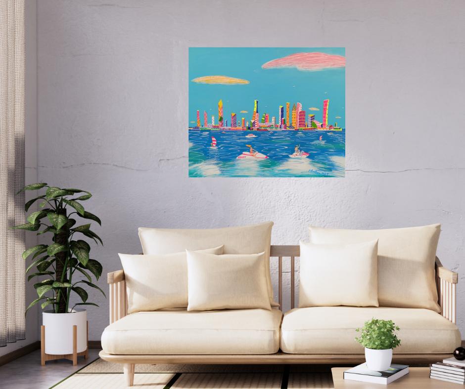 Splashing The Fun, Painting, Acrylic on Canvas For Sale 1