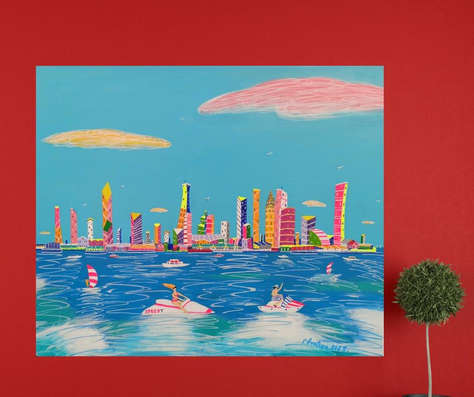 Splashing The Fun, Painting, Acrylic on Canvas For Sale 4
