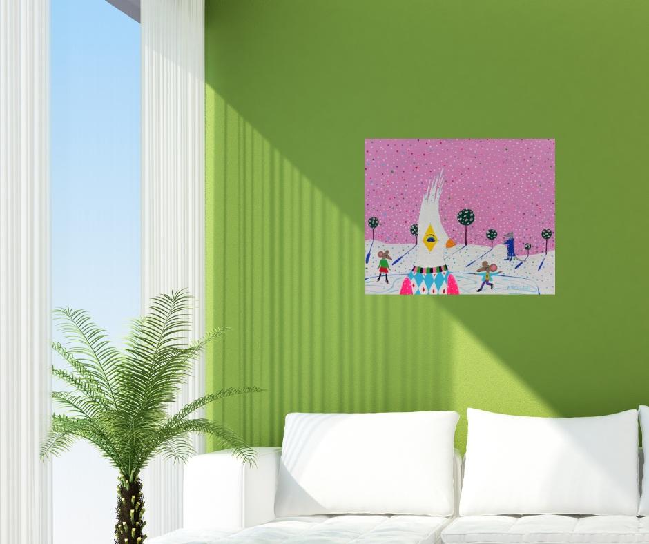 Il quadro ha una profondità di 2 cm e può essere appeso senza una cornice aggiuntiva, inoltre tutti i lati del quadro sono dipinti.    Il dipinto è firmato sul fronte e sul retro.    È incluso anche un certificato di autenticità firmato.   