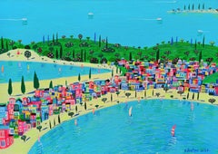 The Bay Of Gattara, Painting, Acrylic on Canvas