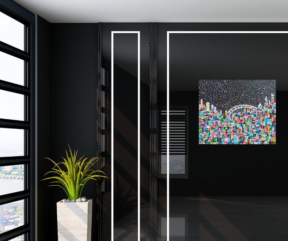 Il quadro ha una profondità di 2 cm e può essere appeso senza una cornice aggiuntiva, inoltre tutti i lati del quadro sono dipinti.    Il dipinto è firmato sul fronte e sul retro.    È incluso anche un certificato di autenticità firmato.   