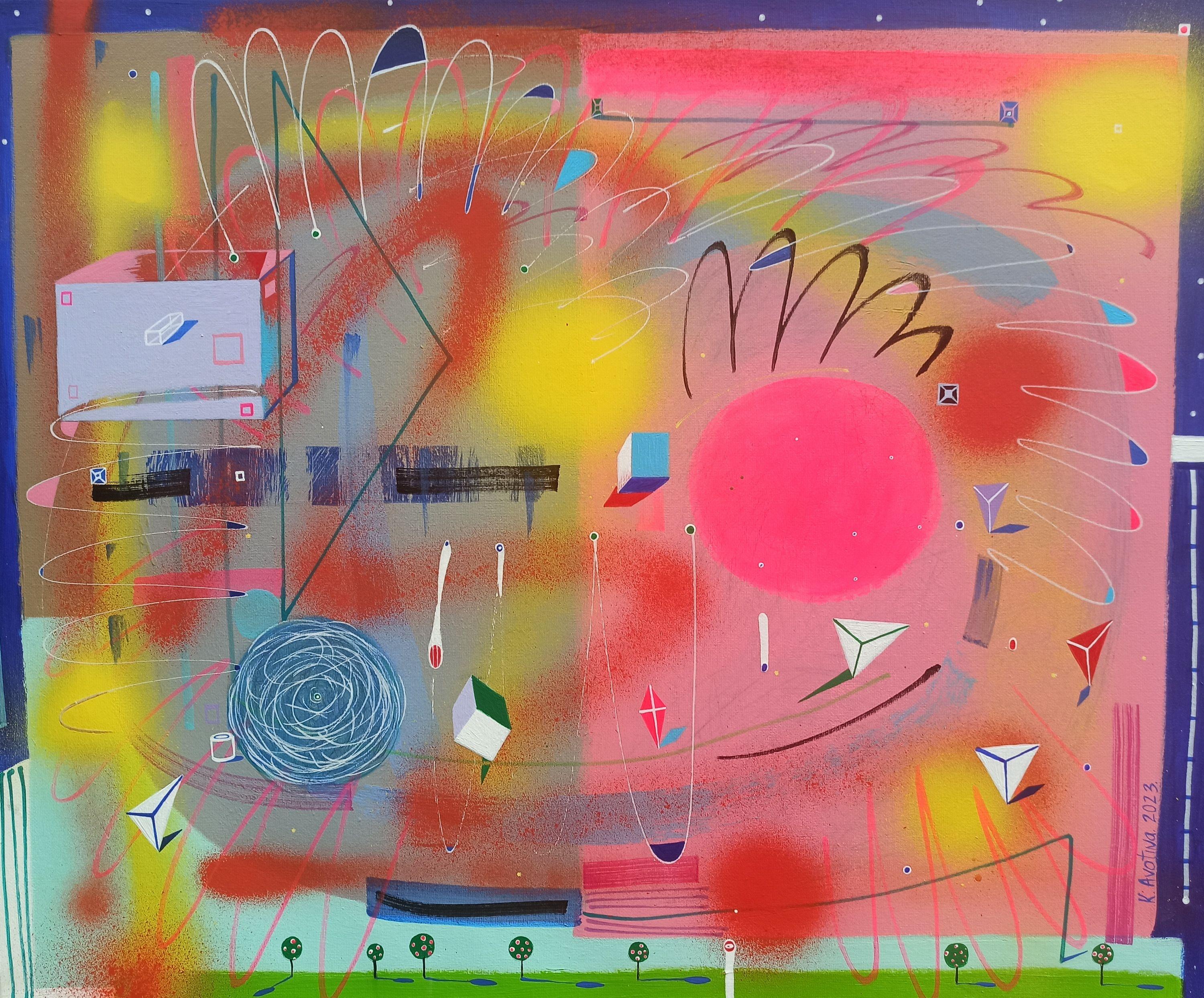 Abstract Painting di Katrina Avotina - Universo nel caos, Pittura, Acrilico su tela