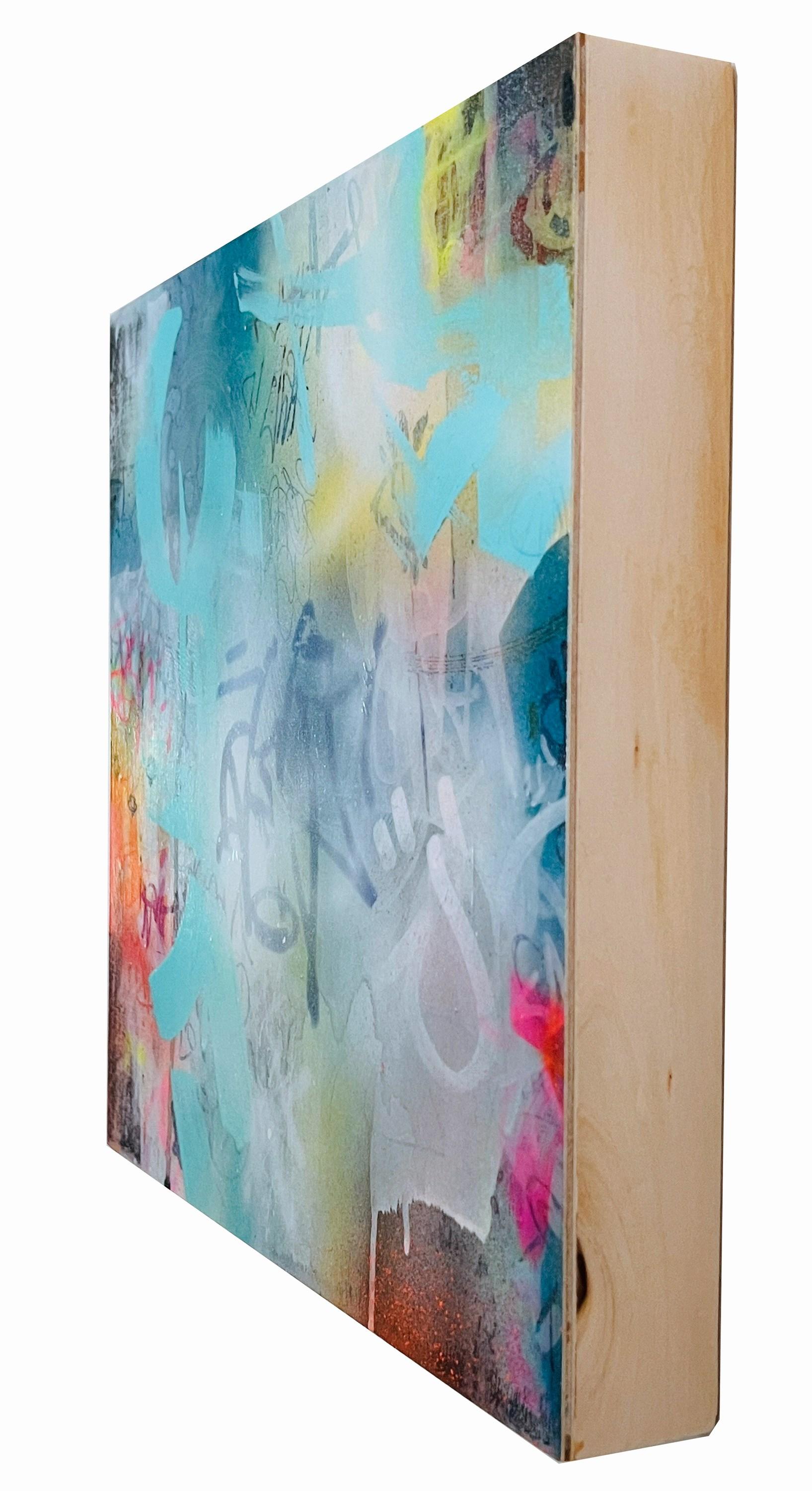 Day Dream No. 5 (Abstract, Atmospheric, Blush, Contemporary, Gestural, Graffiti) - Modern Painting by Katrina Revenaugh