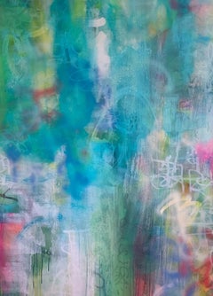 Forever Young (Abstract, Blue, Colorful, Contemporary, Dreamy, Fun, Gestural)
