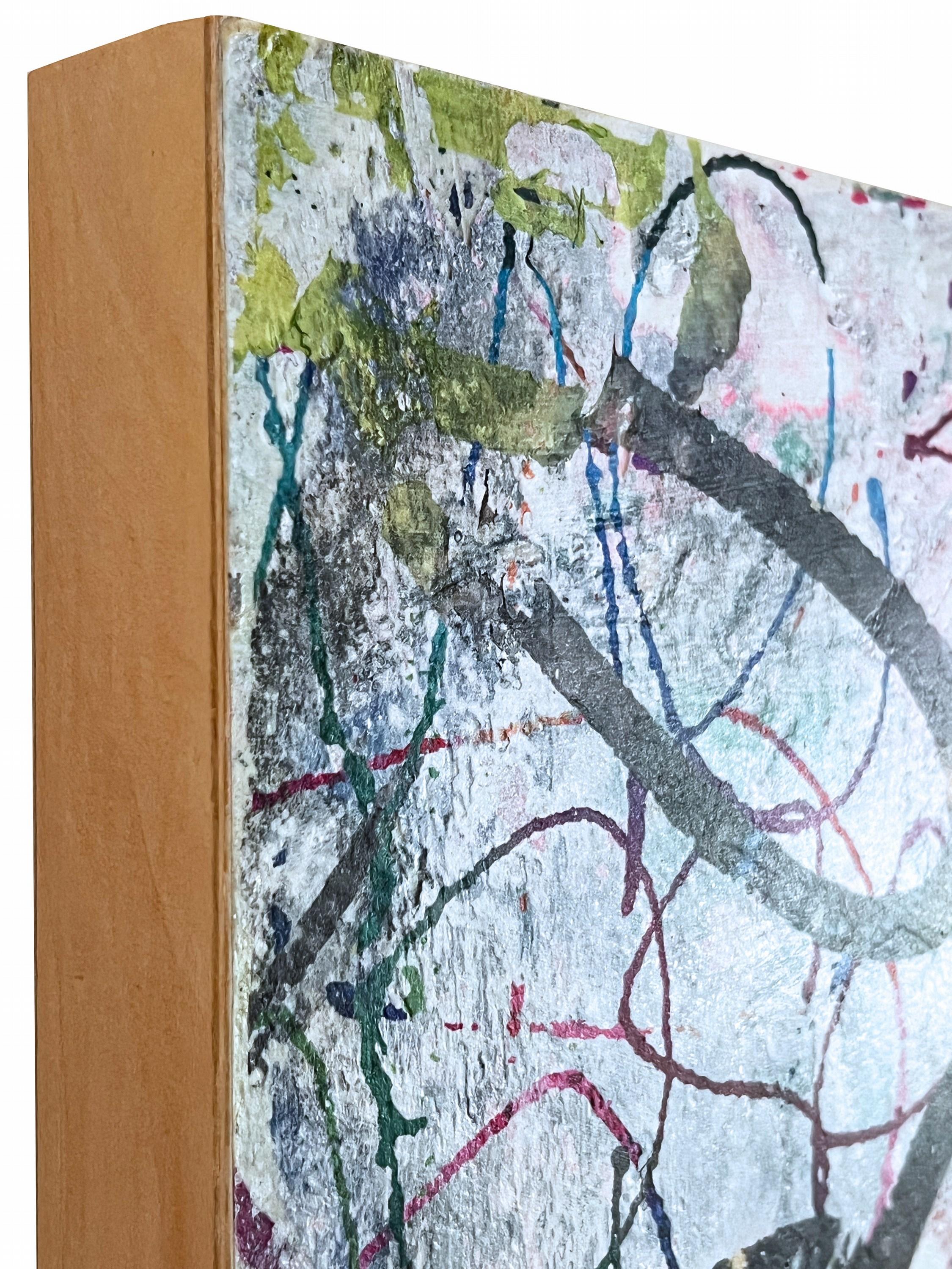 Get Happy No. 1 (Astratto, Atmosferico, Blu, Blush, Colorato, Contemporaneo) - Painting Street Art di Katrina Revenaugh