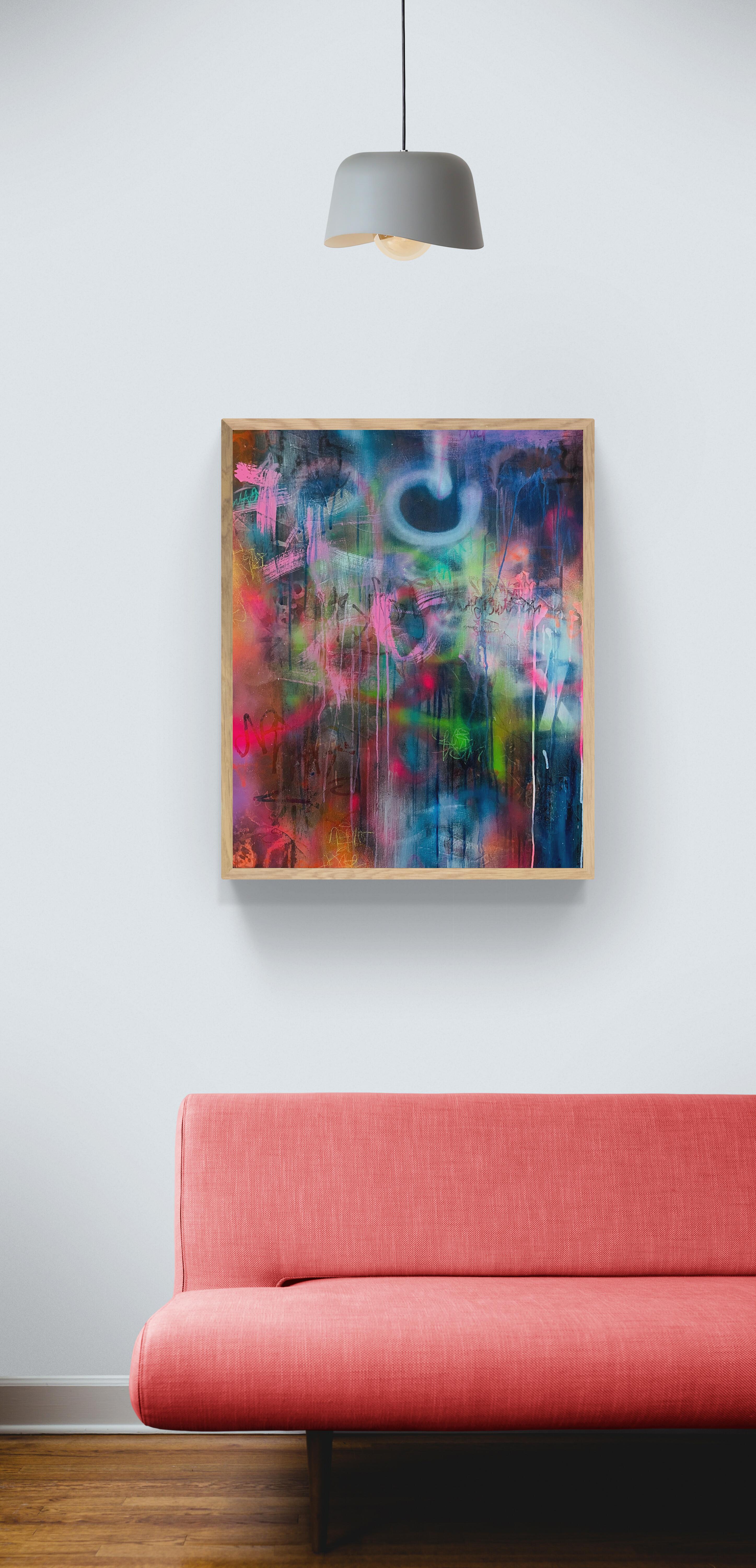 Nightshift (Astratto, Atmosferico, Nero, Blu, Contemporaneo, Blu, Gestuale) in vendita 7