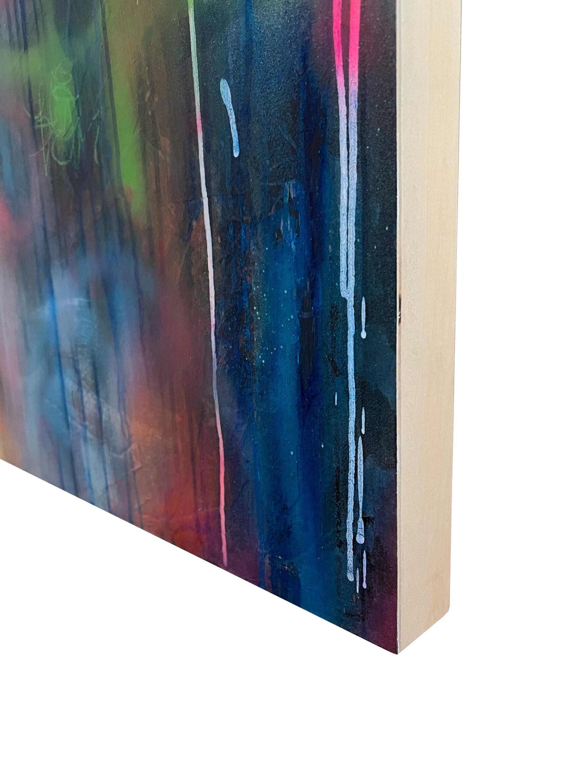 Nightshift (Astratto, Atmosferico, Nero, Blu, Contemporaneo, Blu, Gestuale) in vendita 11