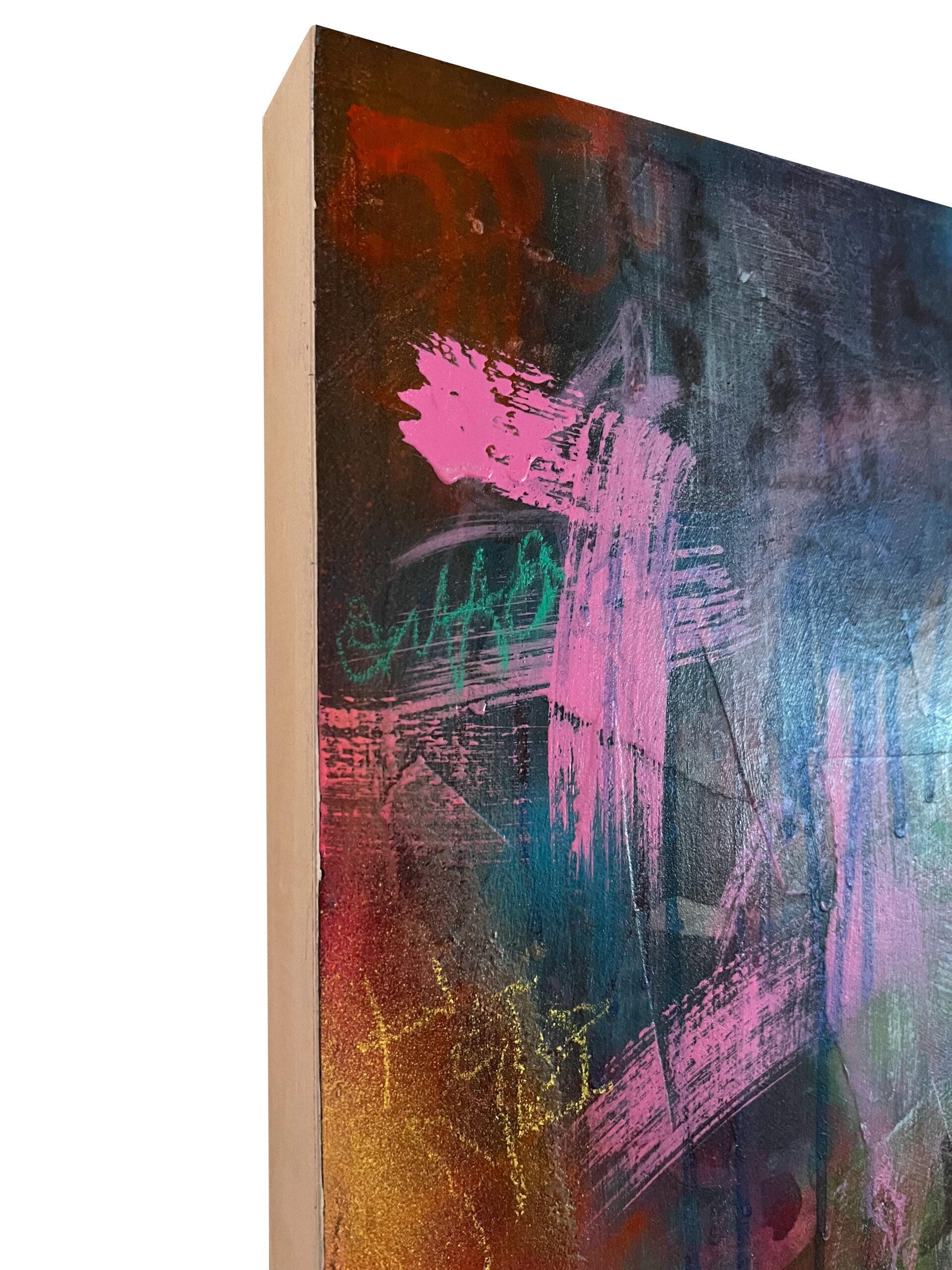 Nightshift (Astratto, Atmosferico, Nero, Blu, Contemporaneo, Blu, Gestuale) in vendita 12