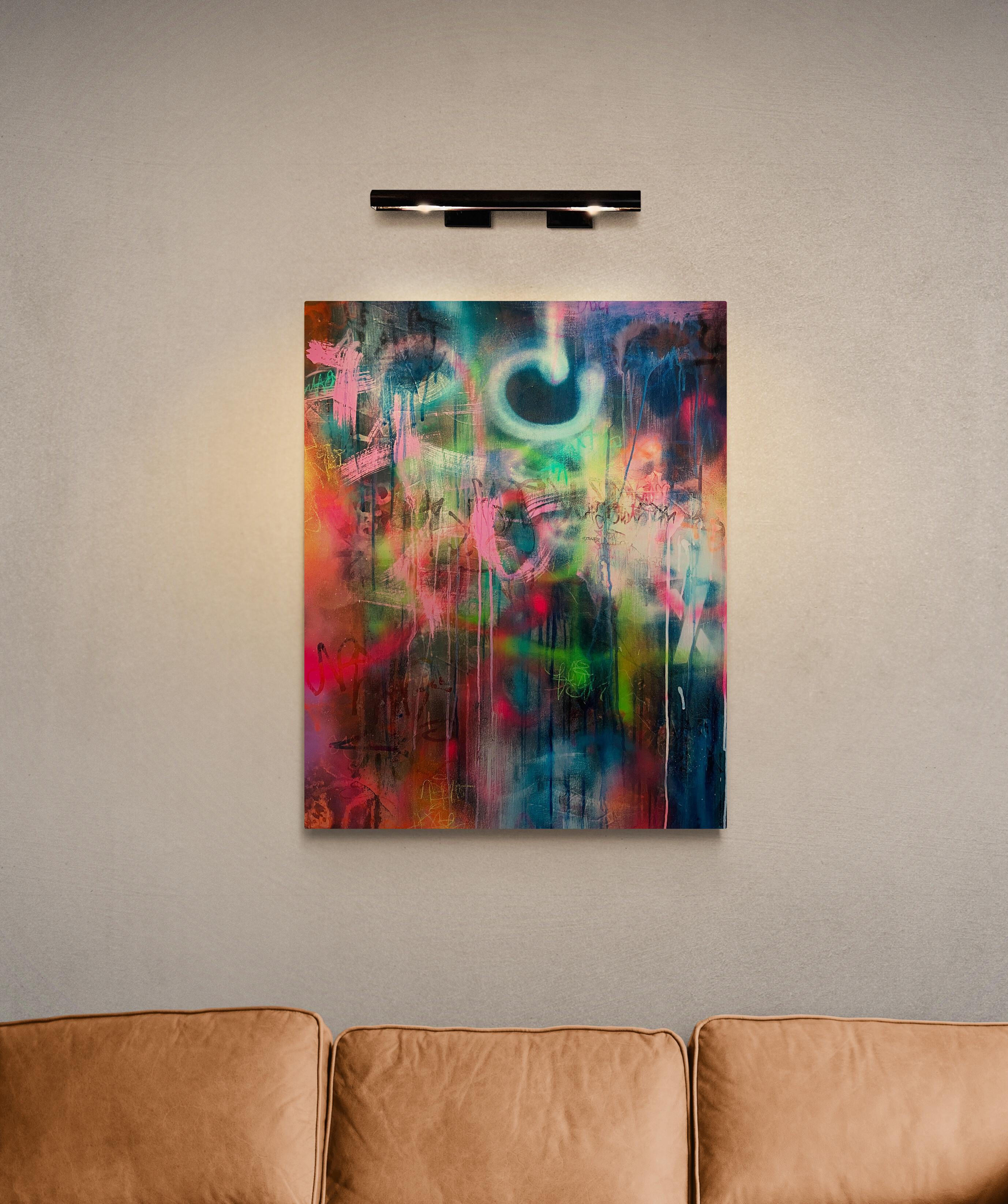 Nightshift (Astratto, Atmosferico, Nero, Blu, Contemporaneo, Blu, Gestuale) - Figurative Painting Marrone di Katrina Revenaugh