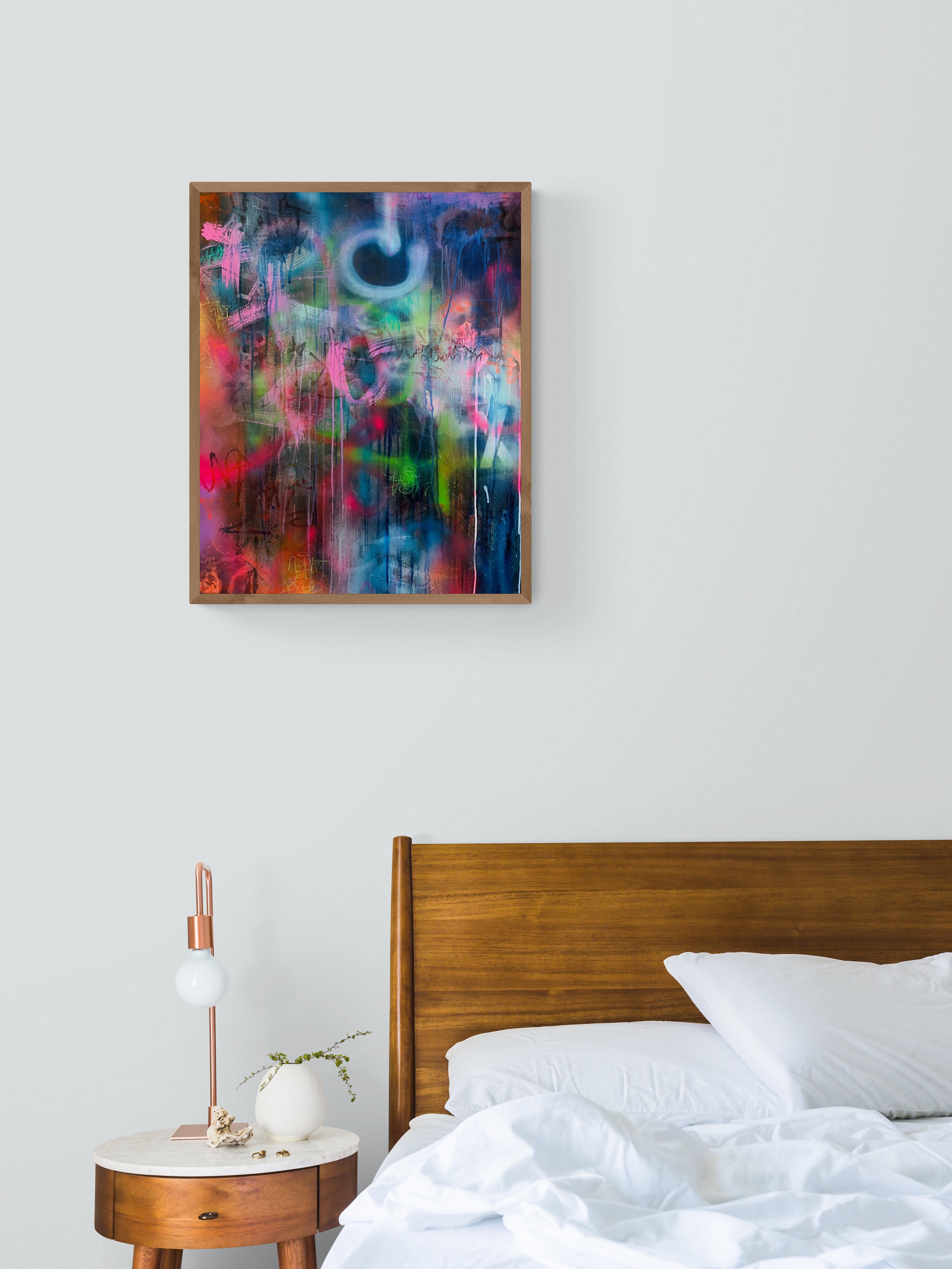 Nightshift (Astratto, Atmosferico, Nero, Blu, Contemporaneo, Blu, Gestuale) in vendita 1