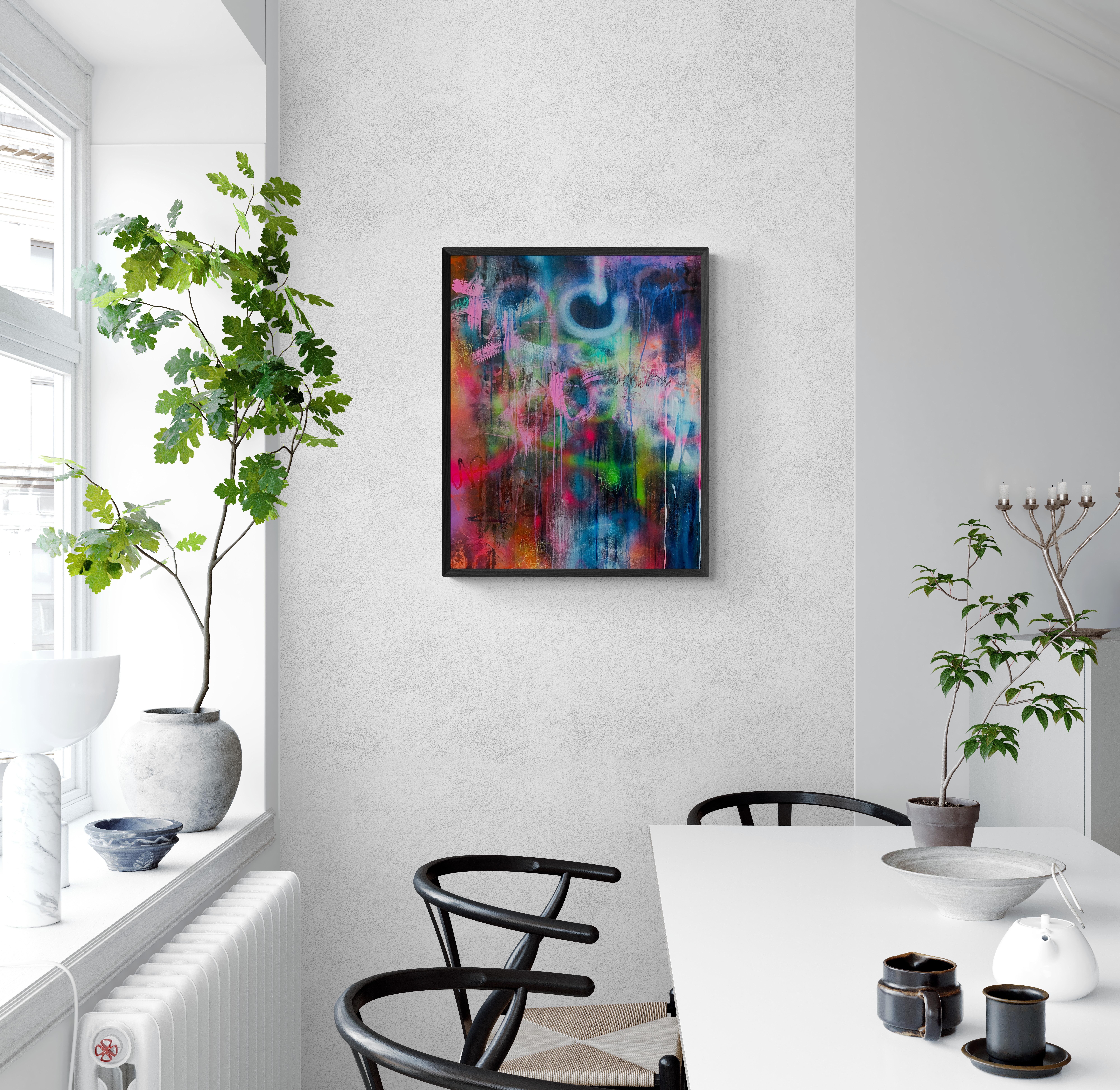 Nightshift (Astratto, Atmosferico, Nero, Blu, Contemporaneo, Blu, Gestuale) in vendita 3