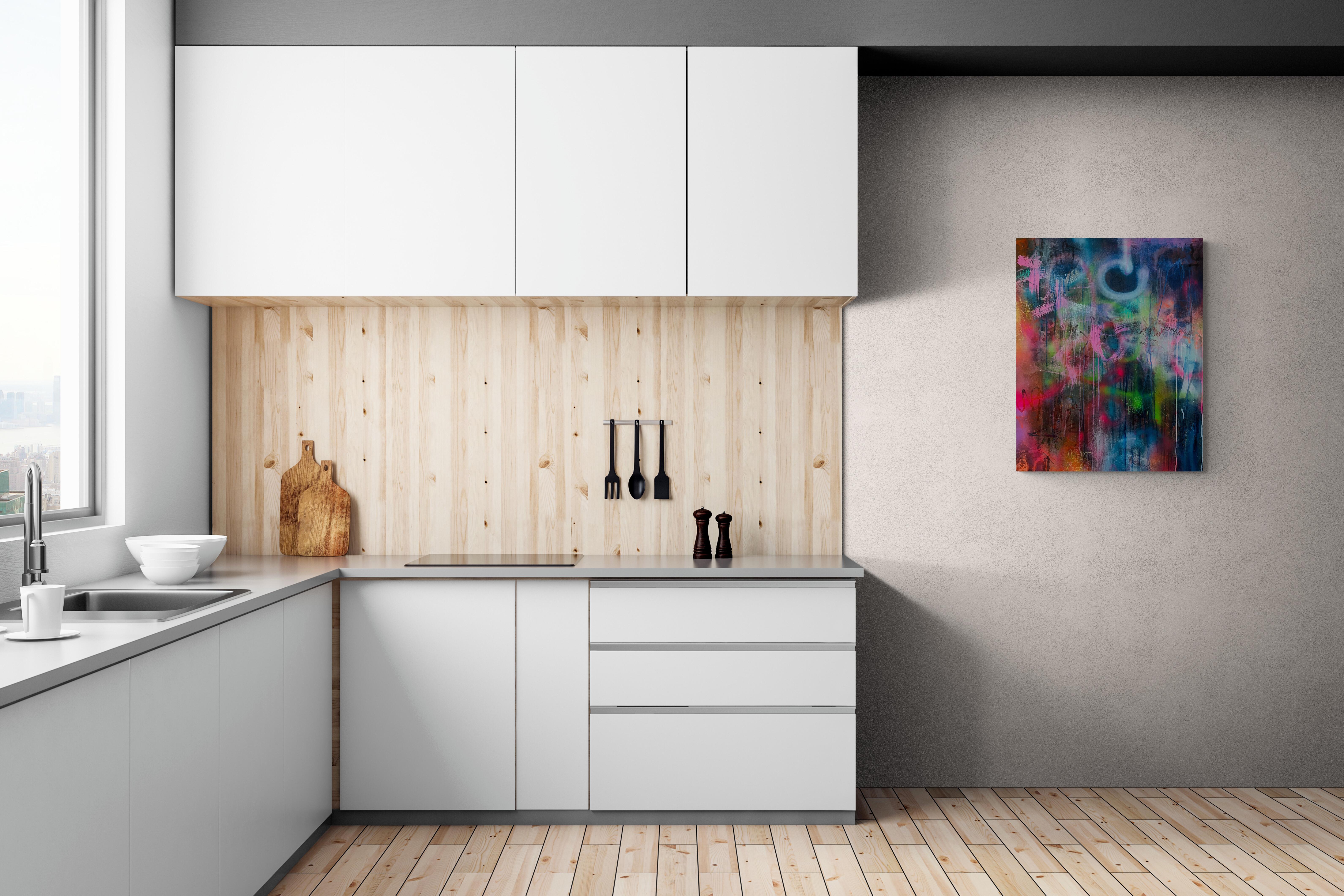 Nightshift (Astratto, Atmosferico, Nero, Blu, Contemporaneo, Blu, Gestuale) in vendita 4