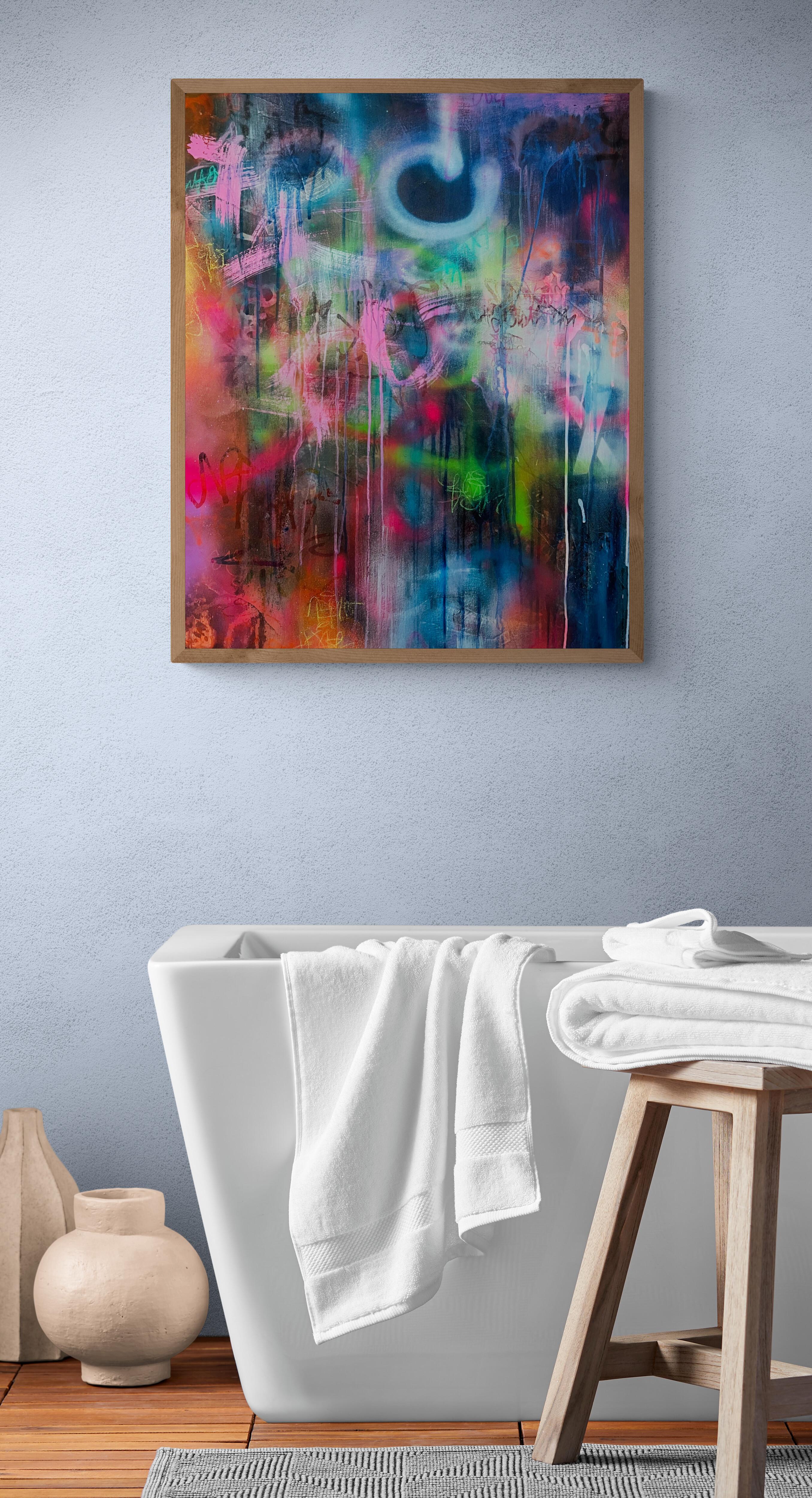 Nightshift (Astratto, Atmosferico, Nero, Blu, Contemporaneo, Blu, Gestuale) in vendita 5