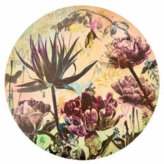 Piccolo Giardino Nr. 10 (Botanisches, Burgunderrot, Schmetterlinge, Blumen, Gold)