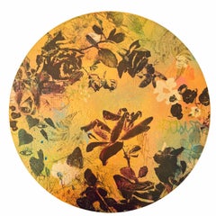 Piccolo Giardino Nr. 11 (Botanisches, Burgunderrot, Schmetterlinge, Blumen, Gold)