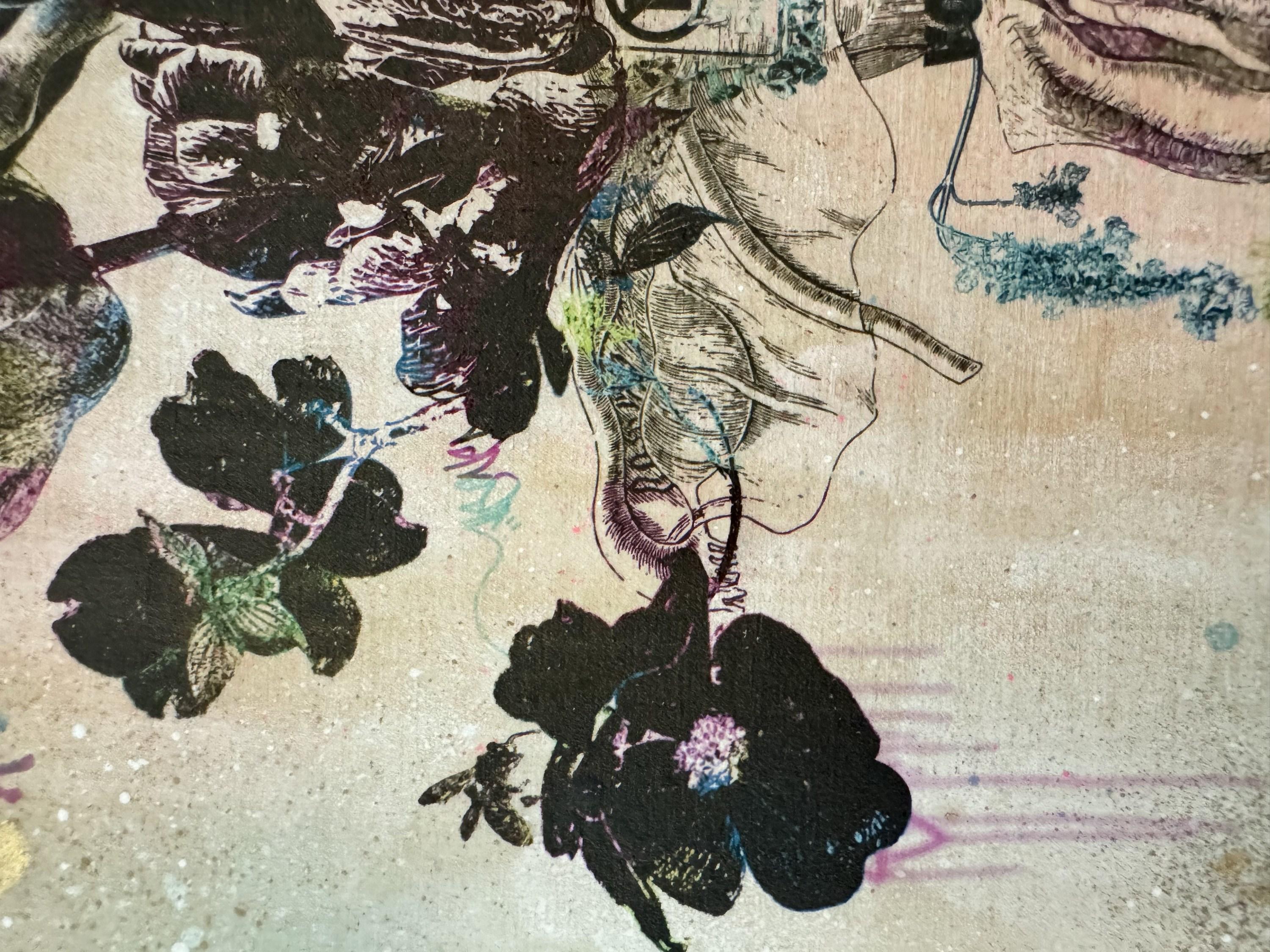 Katrina Revenaugh
Stai Fuori dal Mio Giardino Numero 3
Inchiostro a pigmenti d'archivio, acrilico, vernice spray e foglia d'oro su pannello di betulla
Anno: 2024
Dimensioni: 10 x 8 x 1,75 pollici
Firmato: Sul verso
Il COA ha fornito
Edizione: 5 -