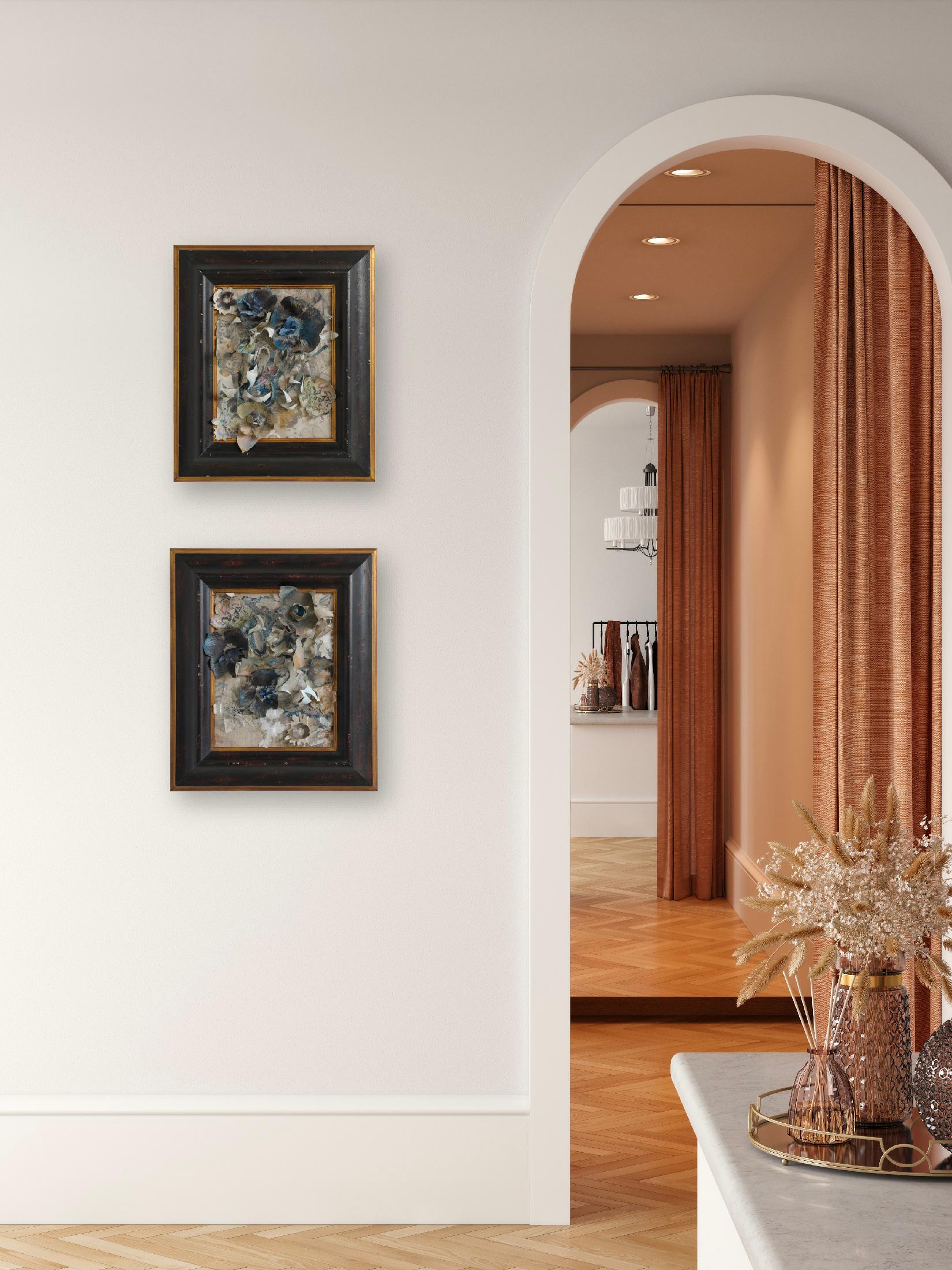 Katrina Revenaugh
Fiori inaspettati n. 14
Inchiostro a pigmenti d'archivio, acrilico, vernice spray, lino belga, Chambray di scarto
Anno: 2023
Dimensioni immagine: 13 x 10,25
Dimensioni della cornice: 21 x 36 Dittico
Nota: le cornici sono pesanti e