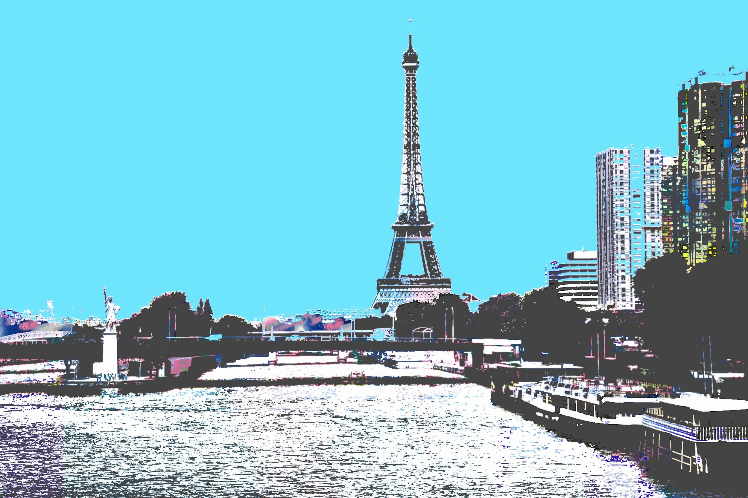 C'est Libérateur  (Paris, Olympic Games, Louvre, Pop Art, Metal Print, ~40% OFF) - Green Landscape Print by Katrina Revenaugh