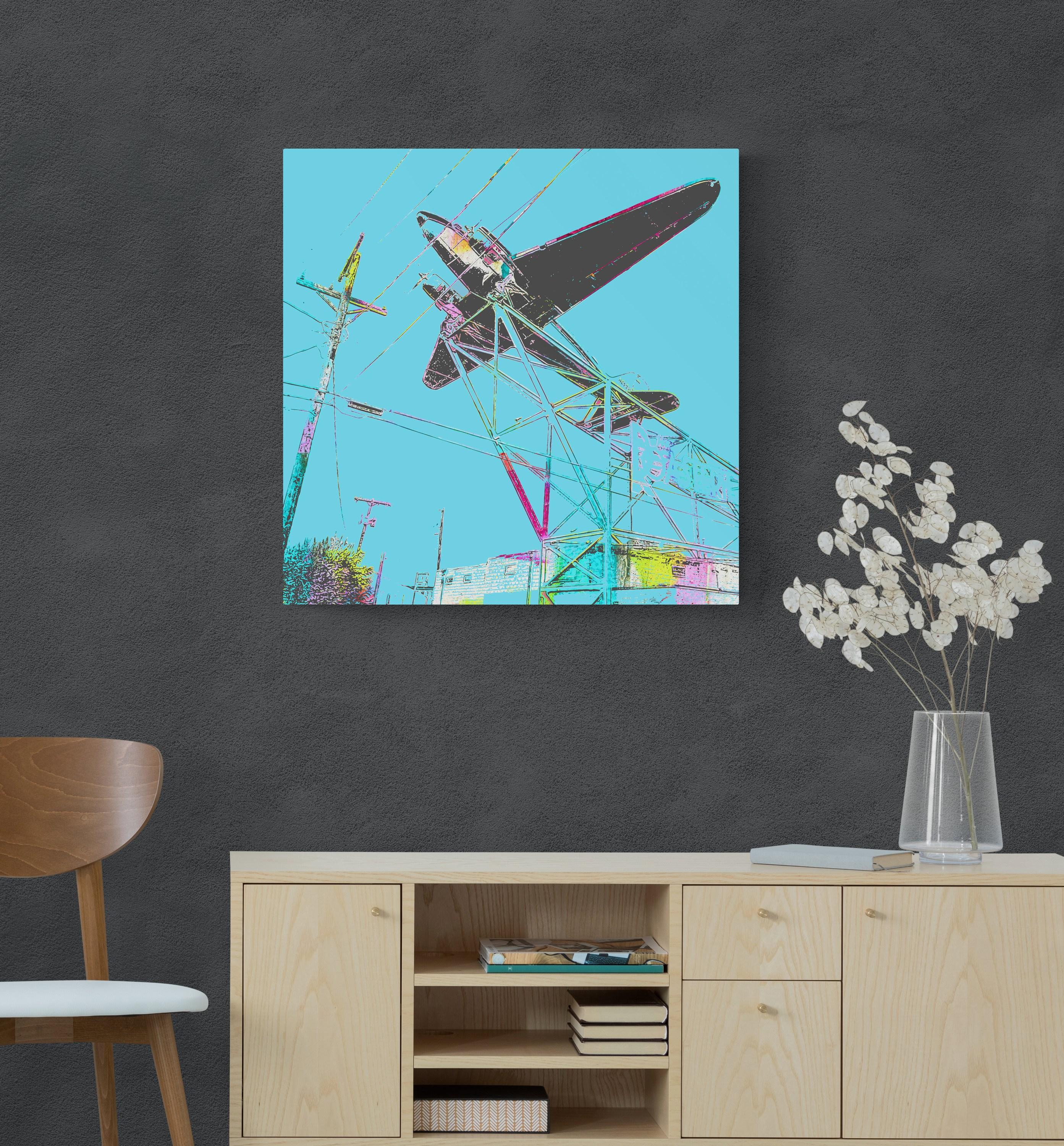 Up & Away (Cityscape, Street Art, Vibrant, Graffiti, Metal Print) en vente 1