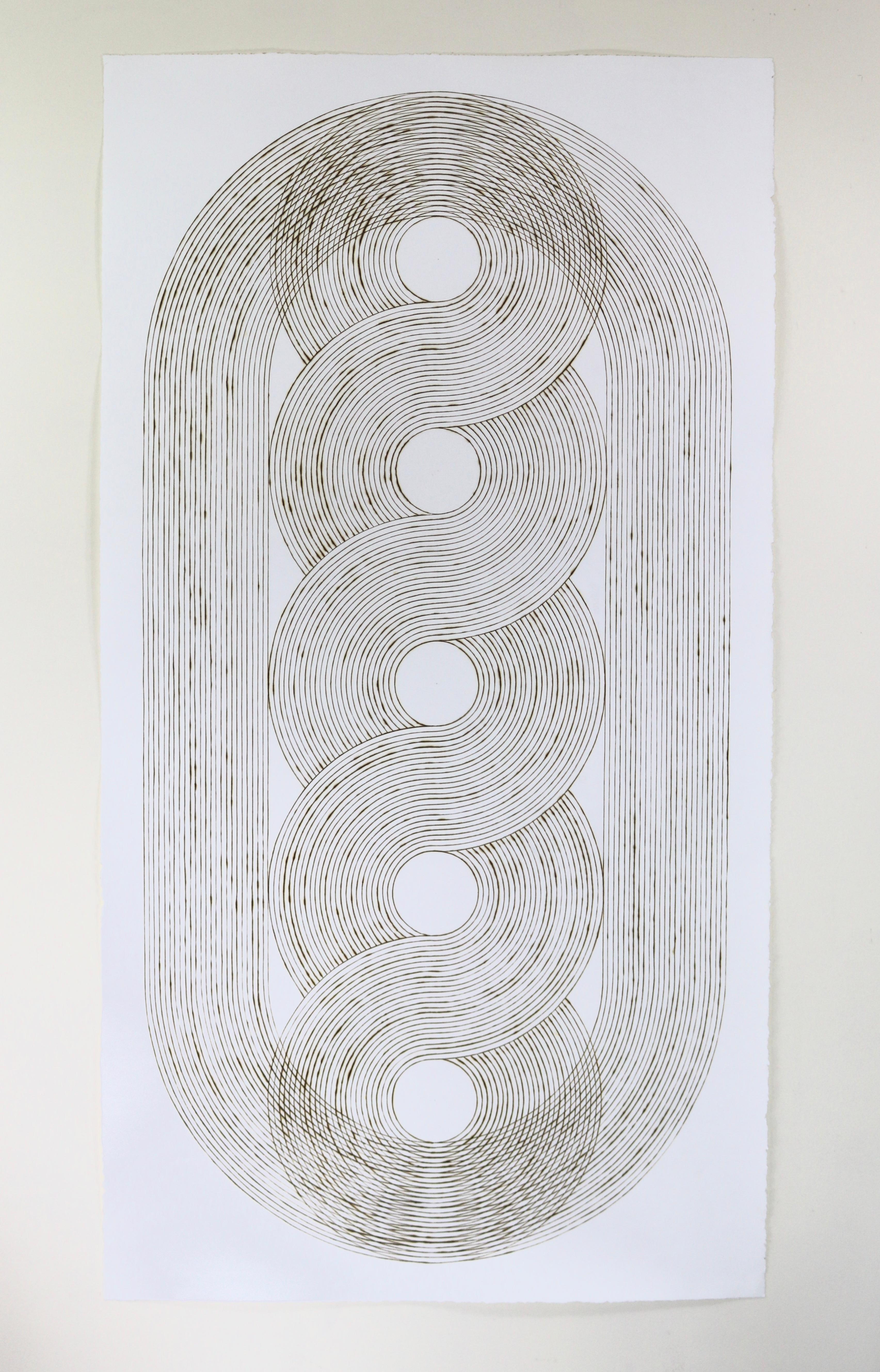 hand burnt lines on paper