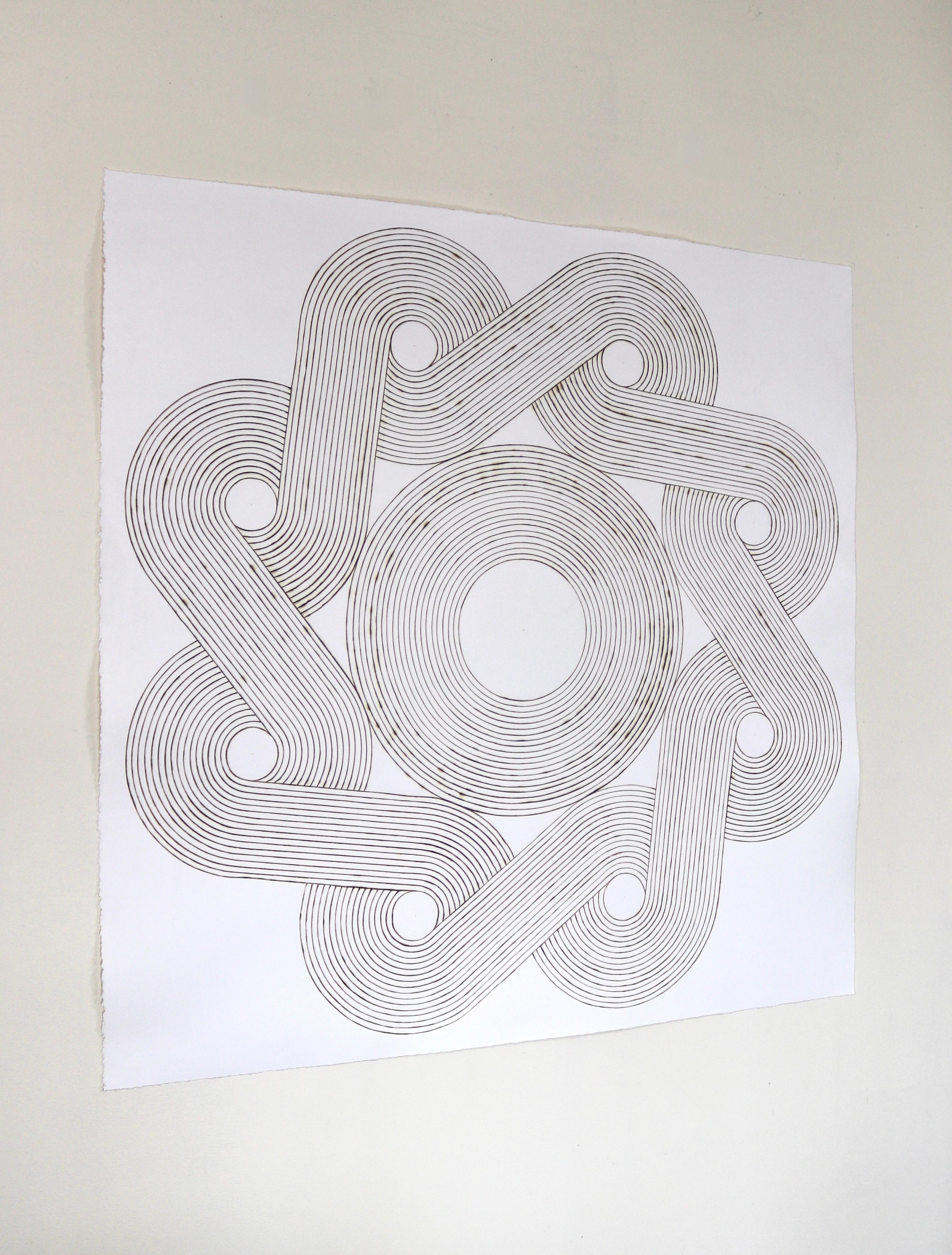 hand burnt lines on paper