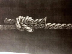 Object Rope, mezzotint by Katsunori Hamanishi, black and white, rope