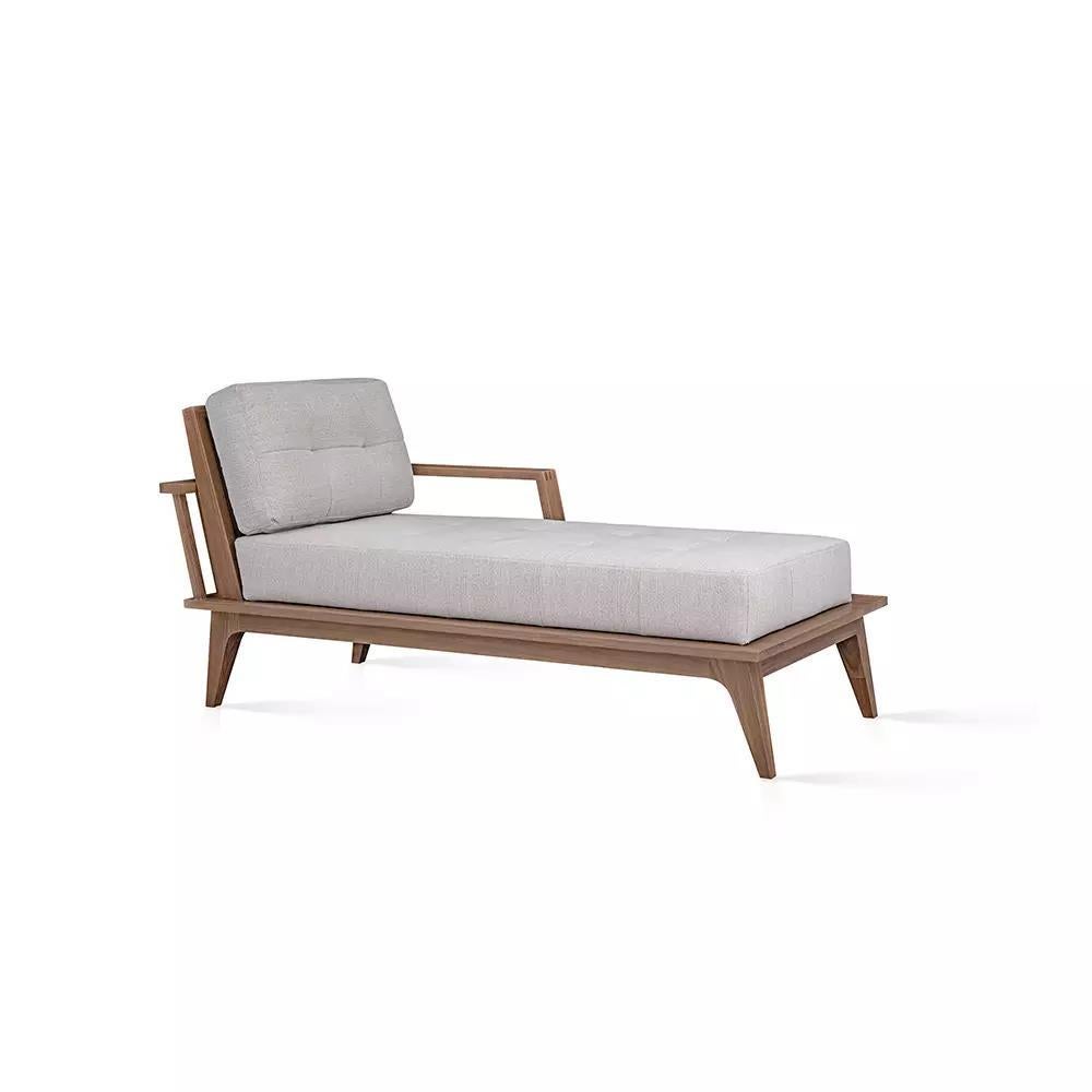 Finish Shown: Fawn
Fabric Shown: Porto - Sand

The bold Katsura Collection is inspired by the understated luxury of Asian heritage palace architecture that combines both feelings of modern and traditional design. This stunning chaise features solid