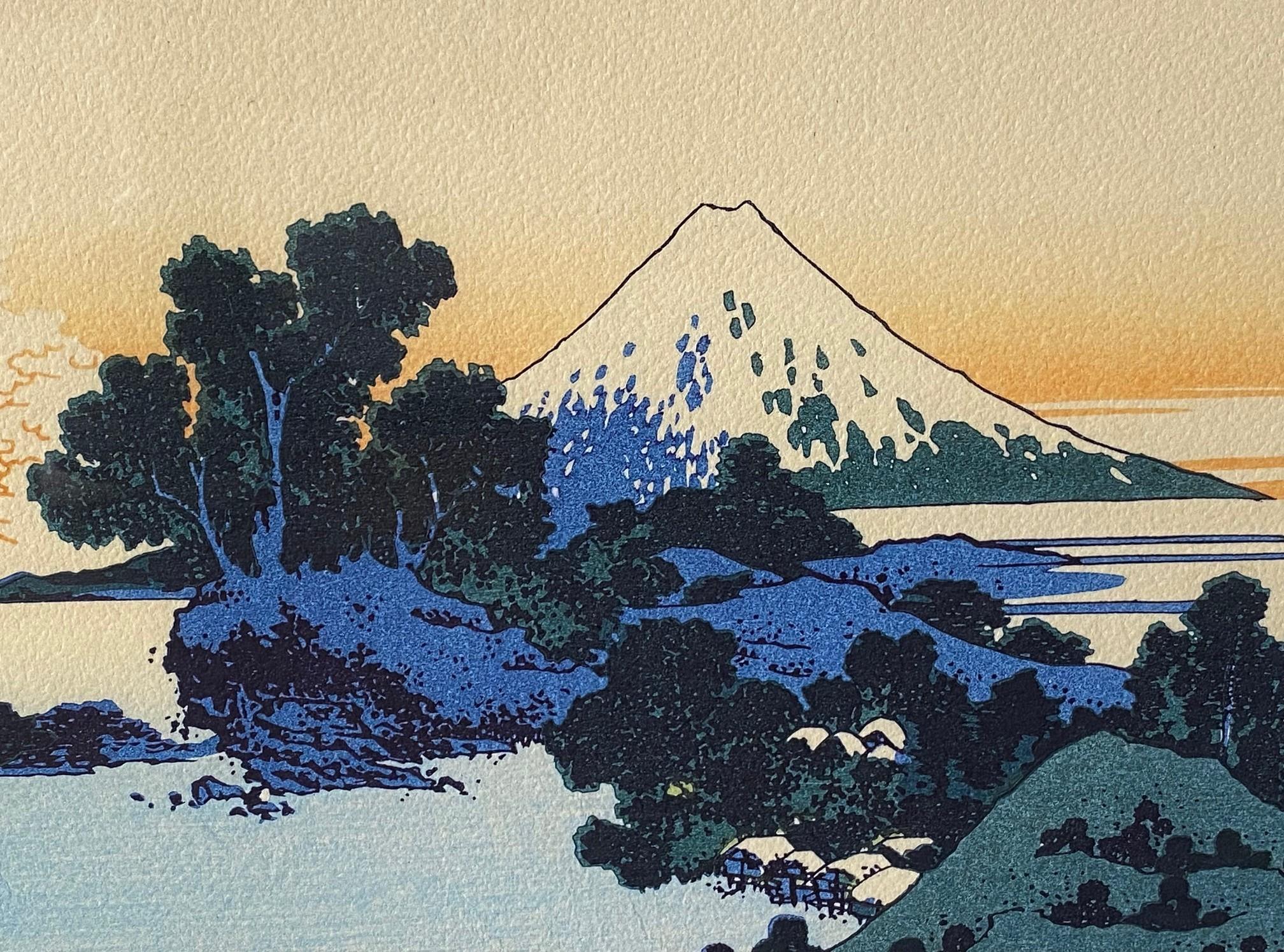 Katsushika Hokusai Japanischer Farbholzschnitt Shichiri Strand in der Provinz Sagami (Papier) im Angebot
