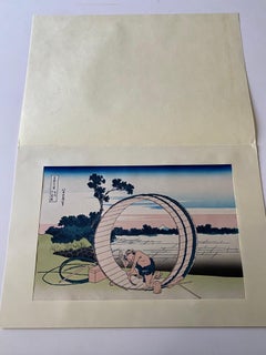 Auténtica xilografía Fujimigahara en la provincia de Owari de 36 vistas del monte Fuji