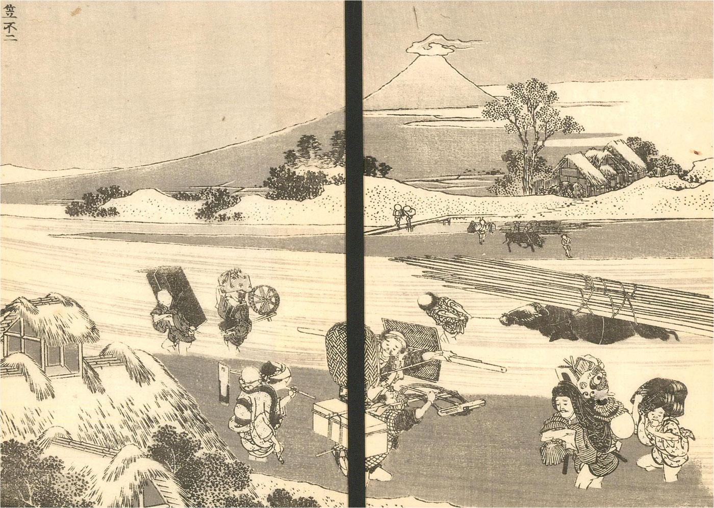 This print is from the series One Hundred Views of Mt. Fuji, published between 1835 and 1880. Hokusai evidently had a deep connection to the mountain, which had become a place of worship and pilgrimage for ascetic Buddhists and Shinto sects alike.