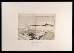 Paisaje de Fugaku Hyakkei- Grabado xilográfico de Katsushika Hokusai-1878