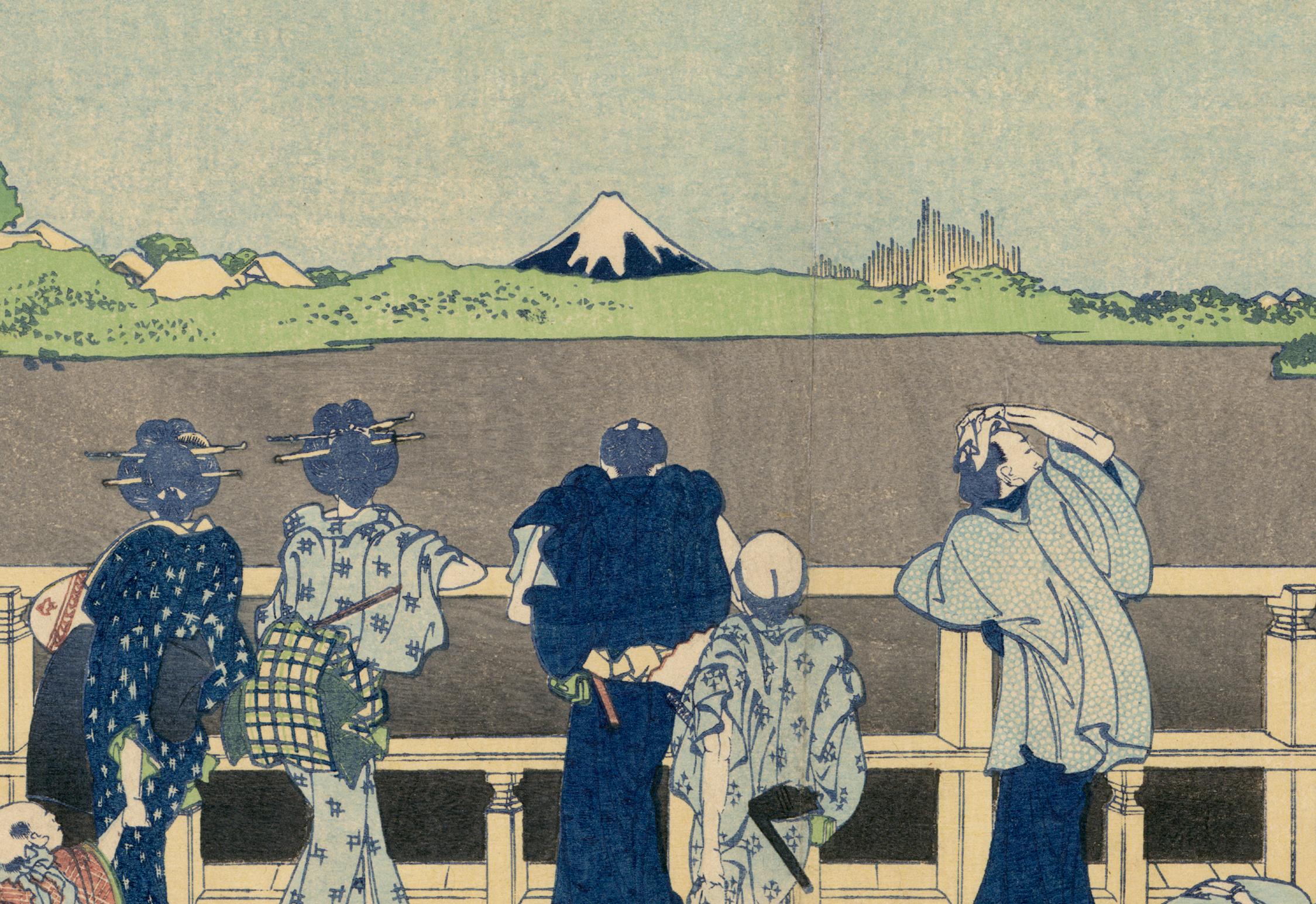 Turban Shell Hall from the series Thirty-Six Views of Mount Fuji - Print by Katsushika Hokusai