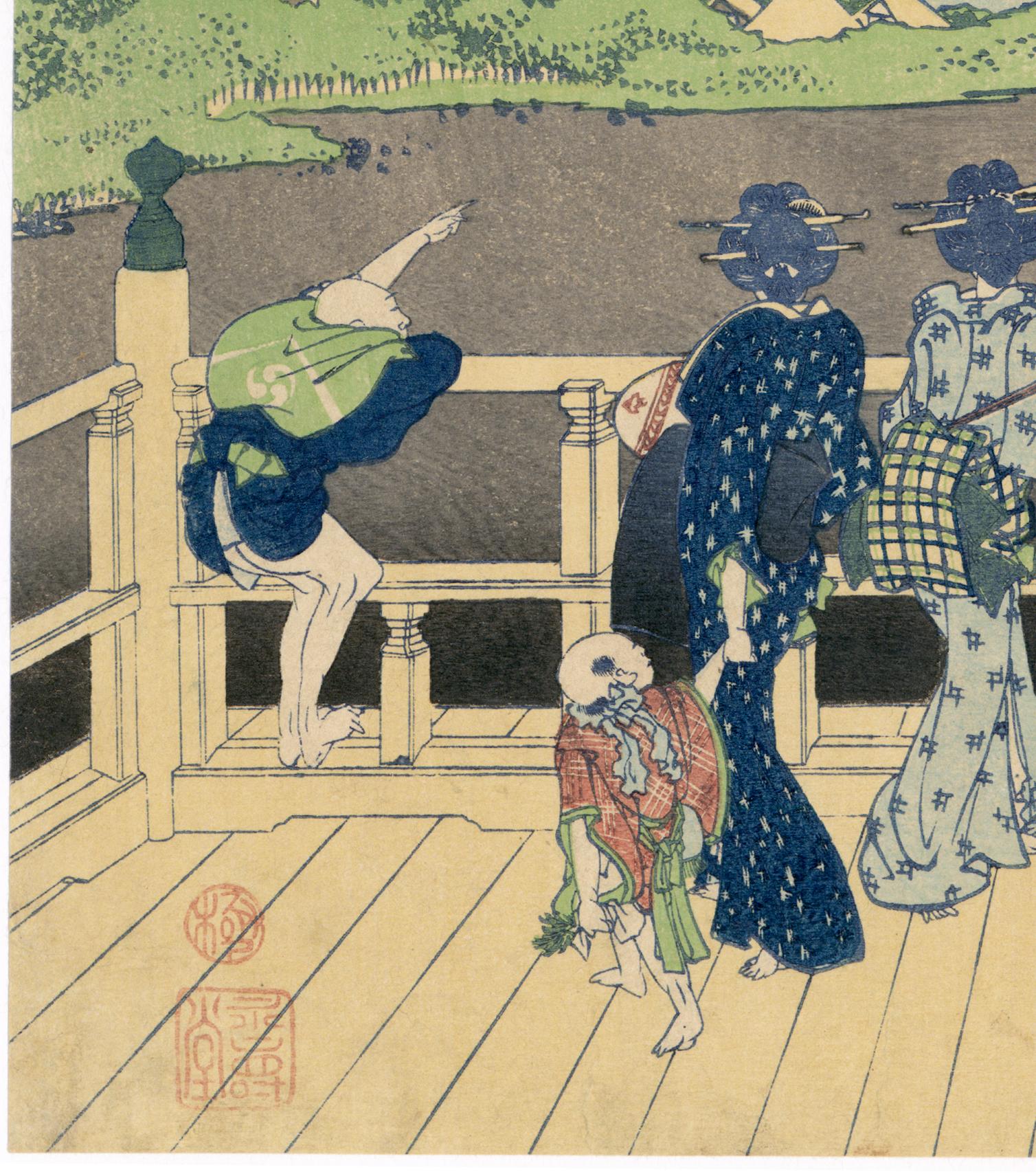 Turban Shell Hall from the series Thirty-Six Views of Mount Fuji - Beige Landscape Print by Katsushika Hokusai