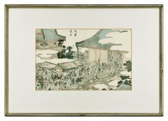 View of Asakusa - Original woodcut bu Katsushika Hokusai - 1802 ca.