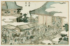 View of Asakusa - Original woodcut bu Katsushika Hokusai - 1802 ca.