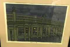 Katsuyuki Nishijima Signed Limited Edition Japanese Woodblock Print Evening Rain