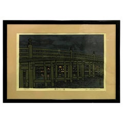 Katsuyuki Nishijima Signed Limited Edition Japanese Woodblock Print Evening Rain