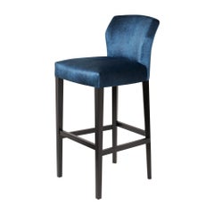 Modern Katy Bar or Counter Stool in Stained Beech Wood, Customizable